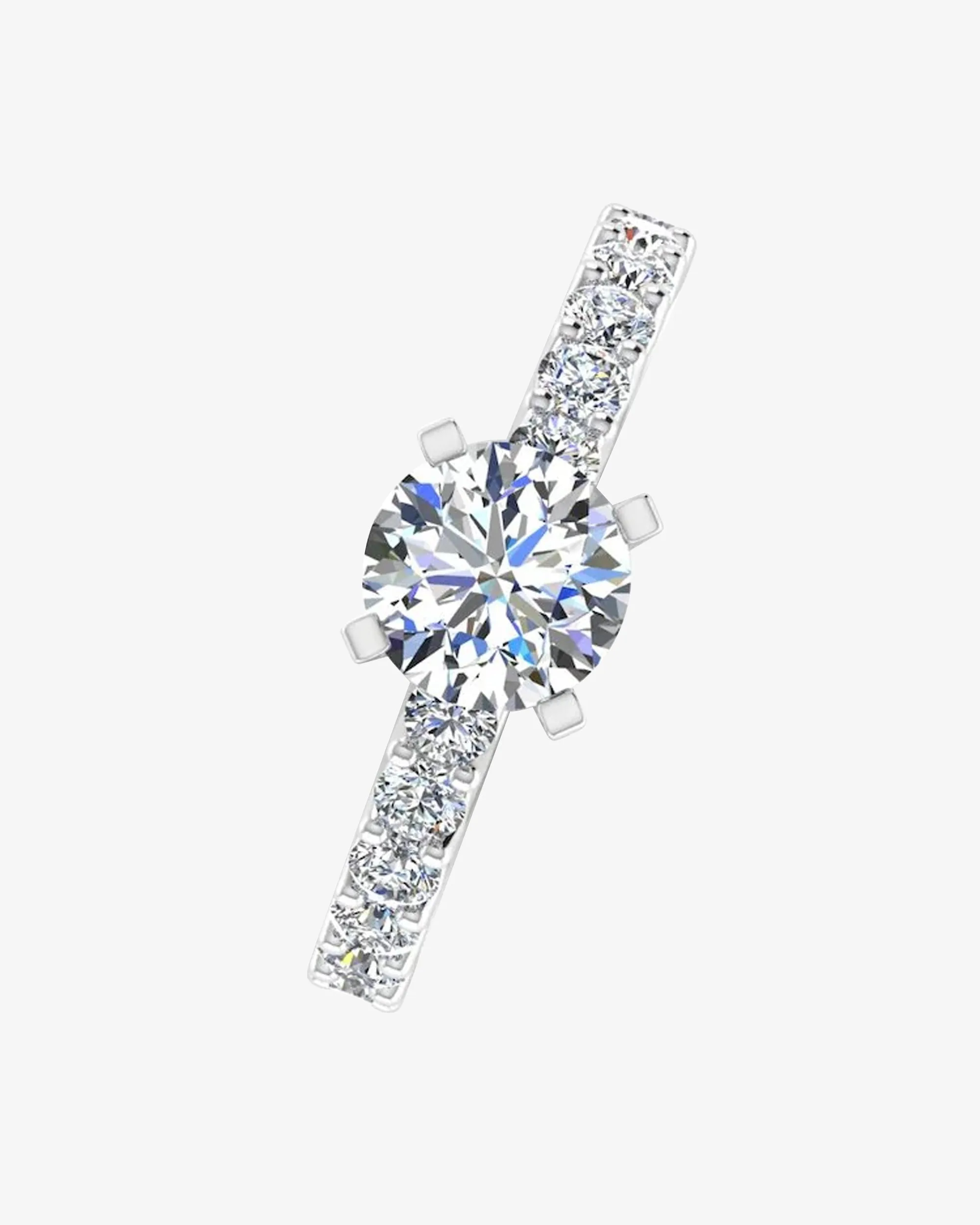 6.6x2.3MM Brilliant Cut Moissanite Engagement Ring - in 14k gold (view 4 of 7)