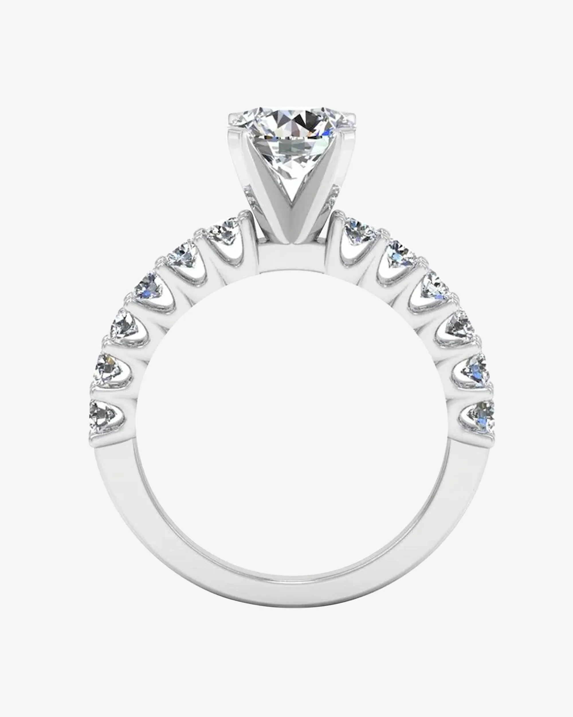 6.6x2.3MM Brilliant Cut Moissanite Engagement Ring - in 14k gold (view 5 of 7)