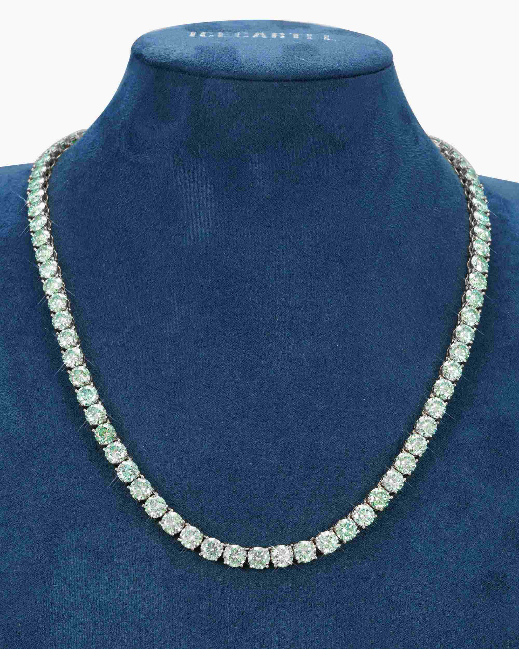 6MM Blue Moissanite Tennis Chain 14K Gold (view 4 of 13)
