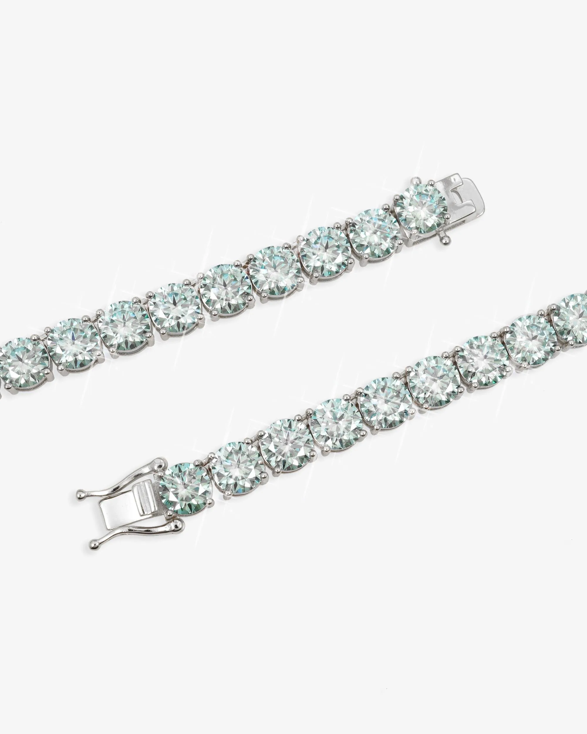 6MM Blue Moissanite Tennis Chain 14K Gold (view 5 of 13)
