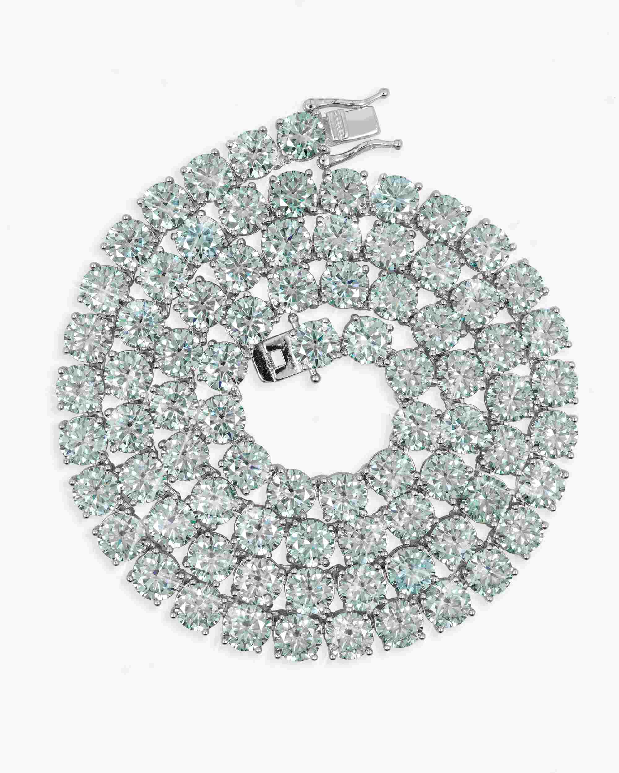 6MM Blue Moissanite Tennis Chain 14K Gold (view 6 of 13)