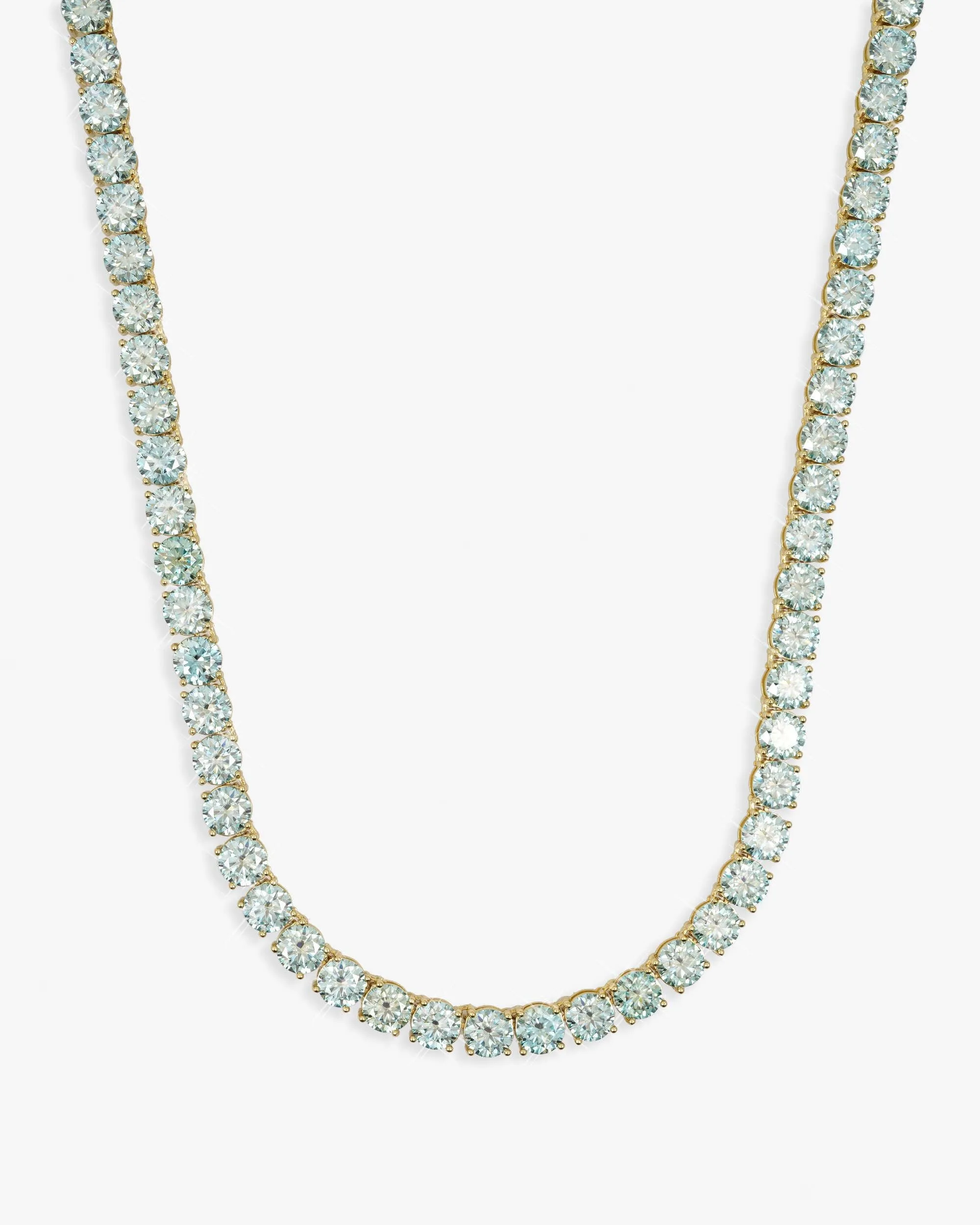 6MM Blue Moissanite Tennis Chain 14K Gold (view 8 of 13)
