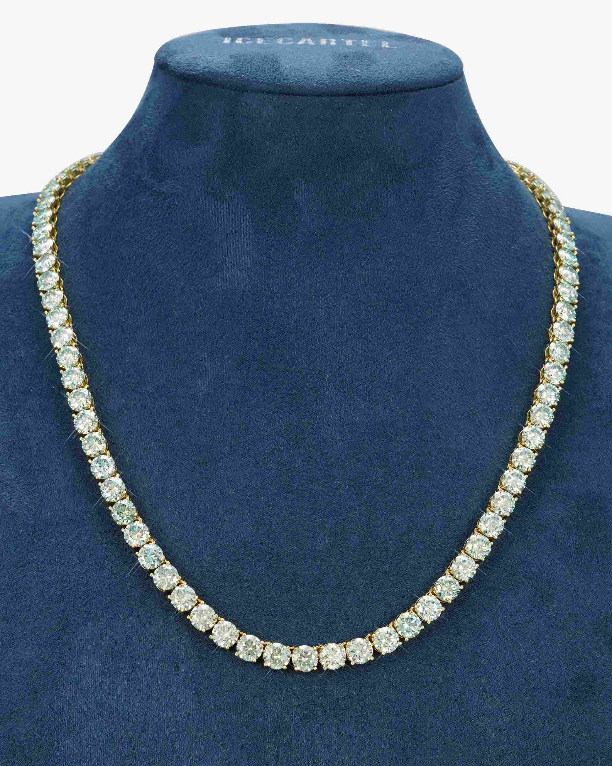 6MM Blue Moissanite Tennis Chain 14K Gold (view 10 of 13)