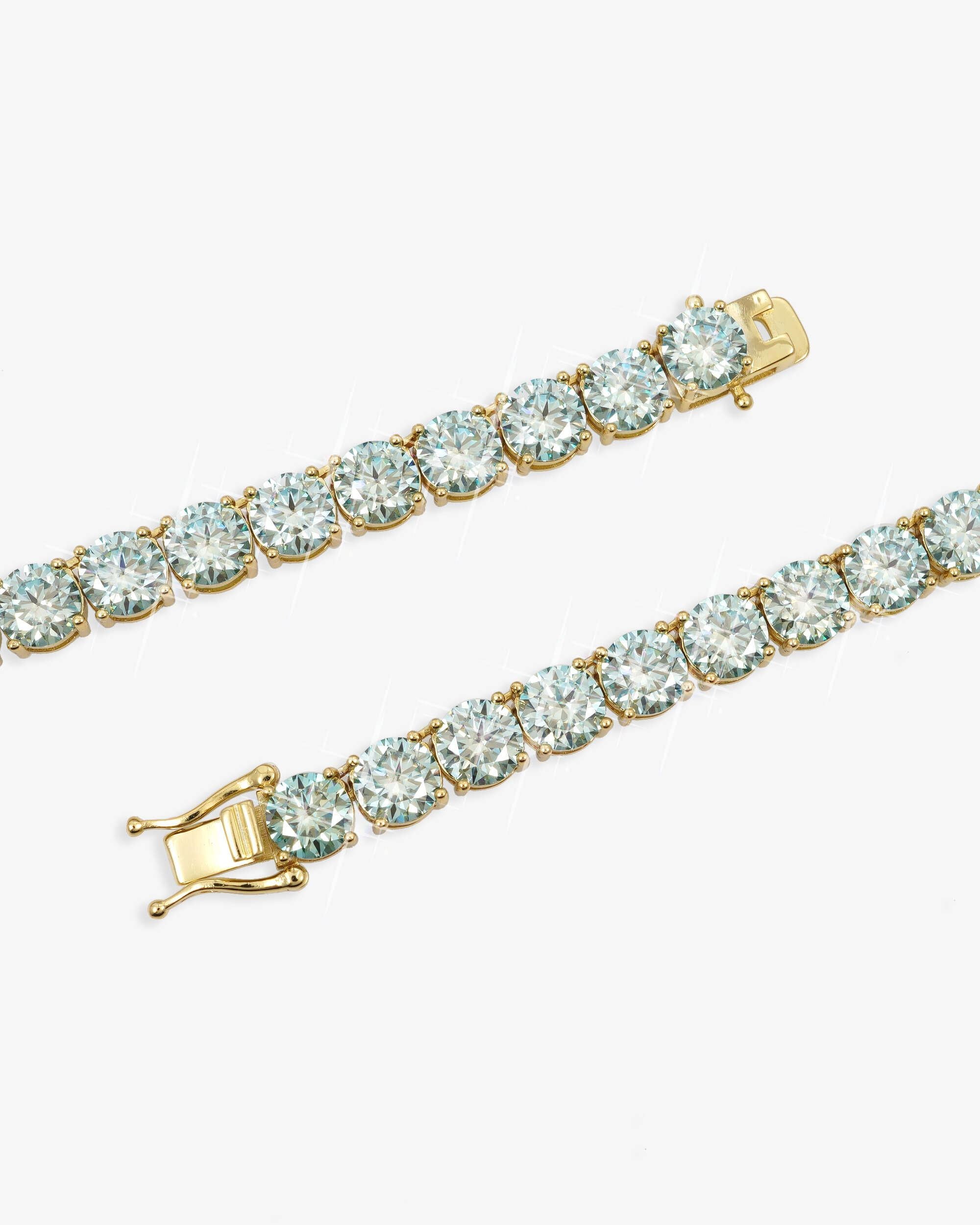 6MM Blue Moissanite Tennis Chain 14K Gold (view 11 of 13)