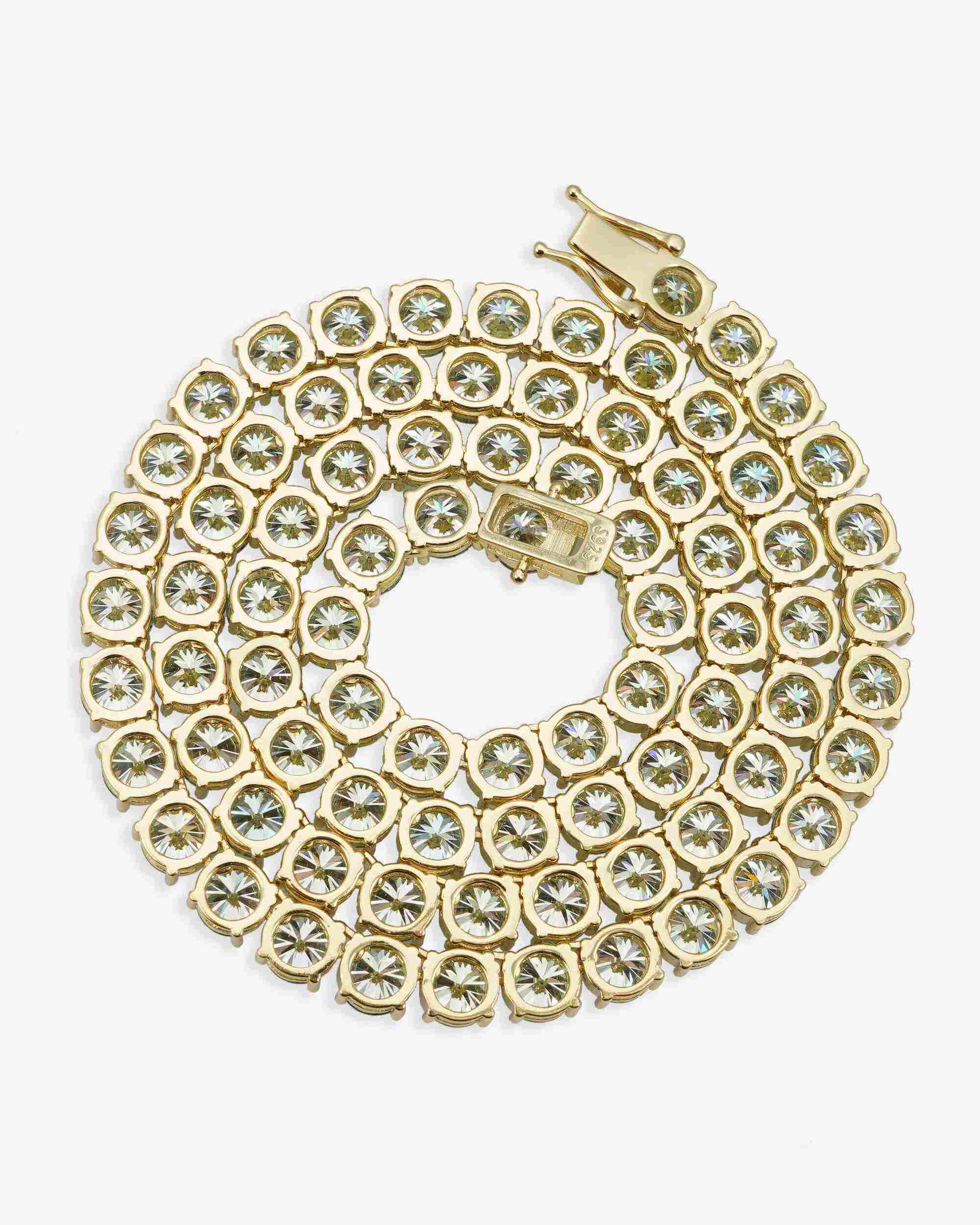 6MM Blue Moissanite Tennis Chain 14K Gold (view 13 of 13)