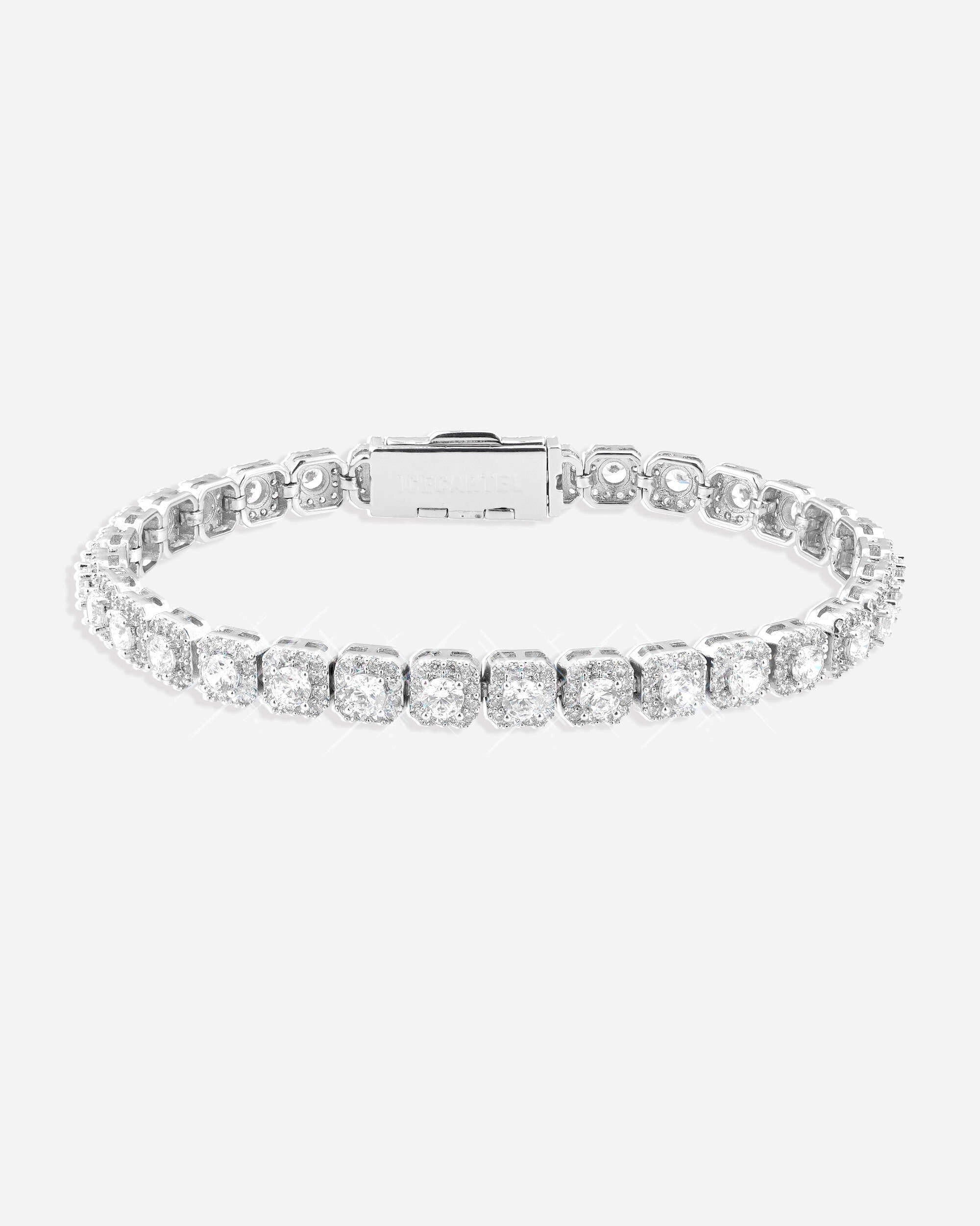 6MM Clustered Iced Out VVS Tennis Bracelet 14K Gold