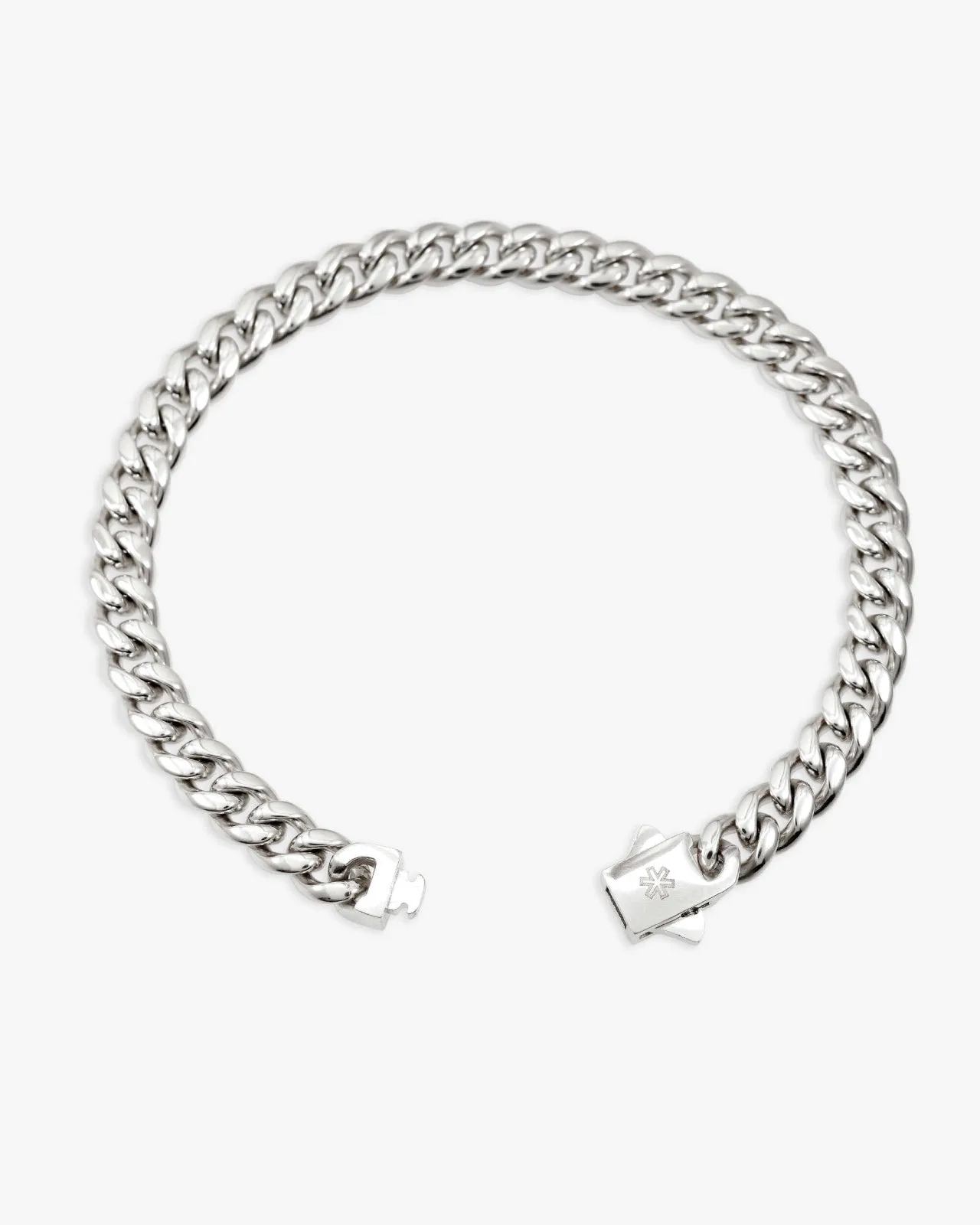 6MM Cuban Link Chain and Bracelet Bundle Silver (view 5 of 7)