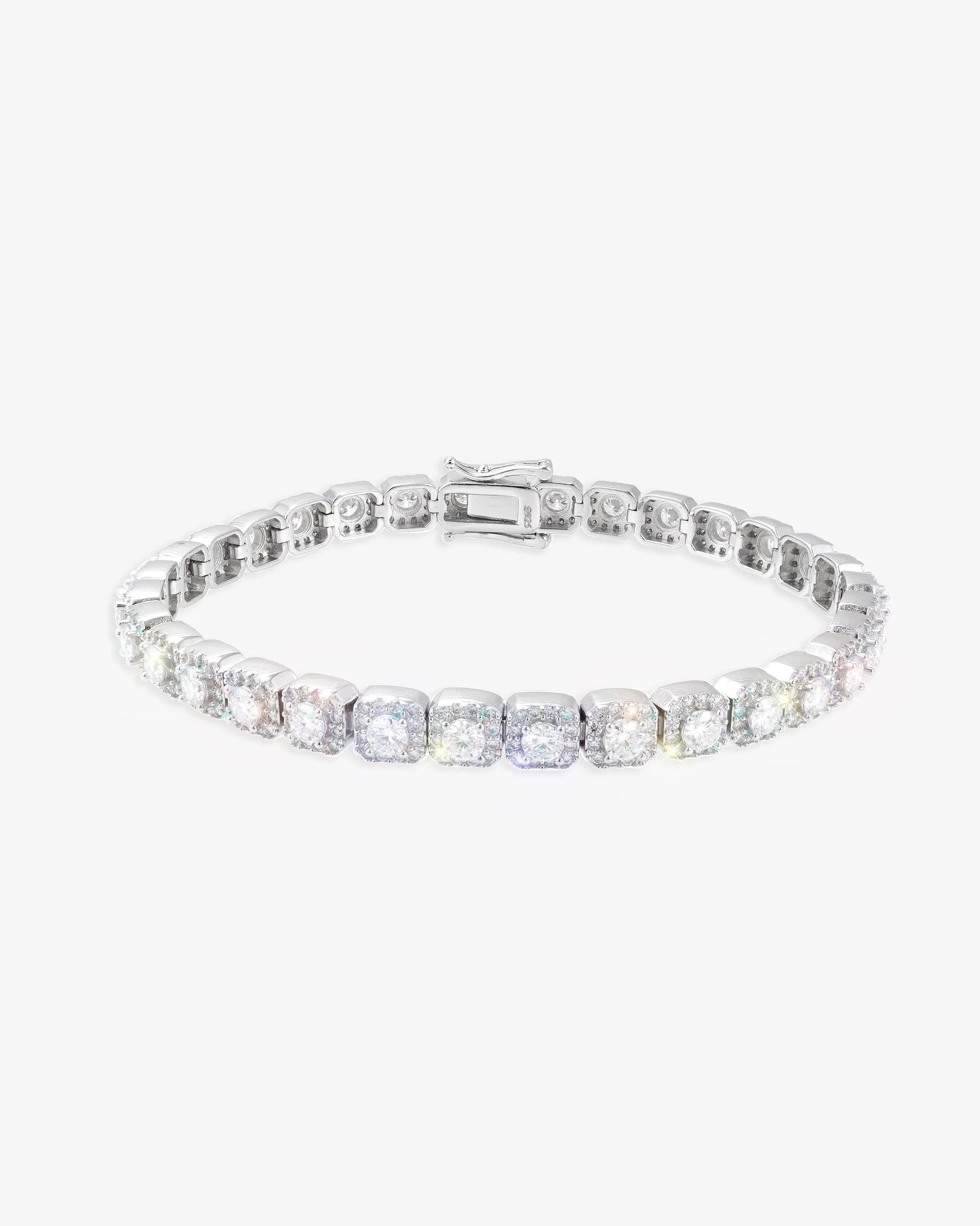 6MM Moissanite Clustered Tennis Bracelet 14K Gold