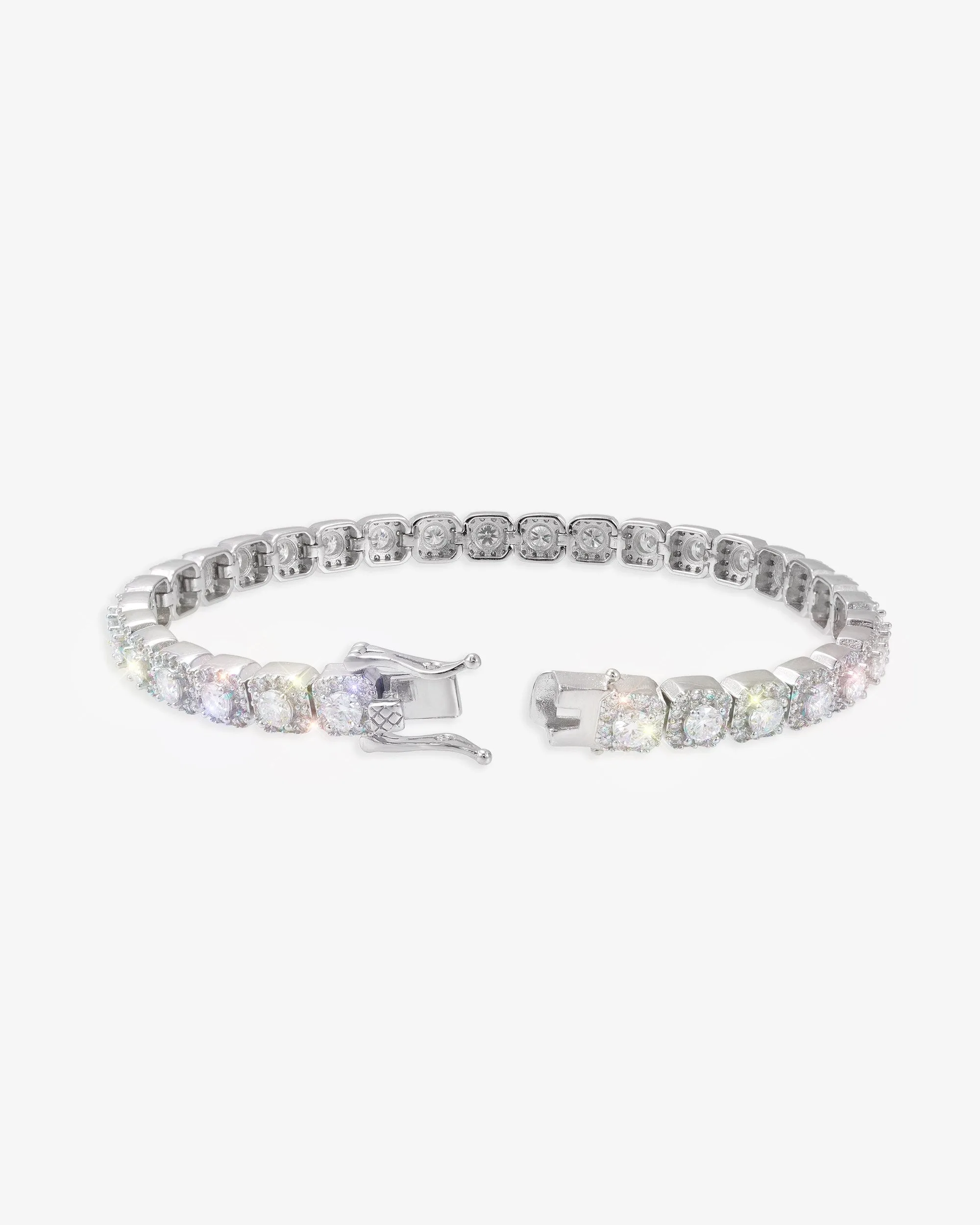 6MM Moissanite Clustered Tennis Bracelet 14K Gold (view 3 of 15)