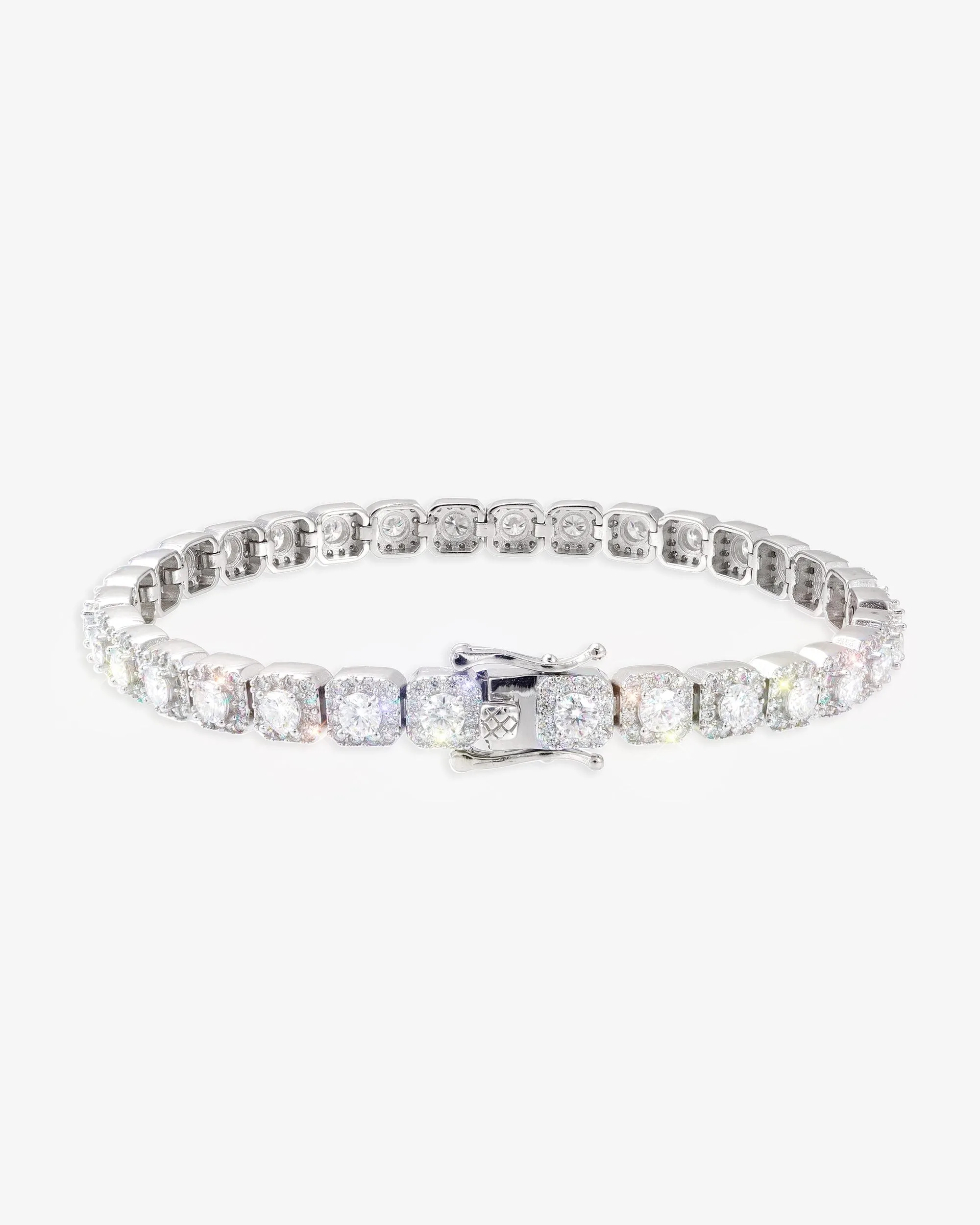 6MM Moissanite Clustered Tennis Bracelet 14K Gold (view 4 of 15)