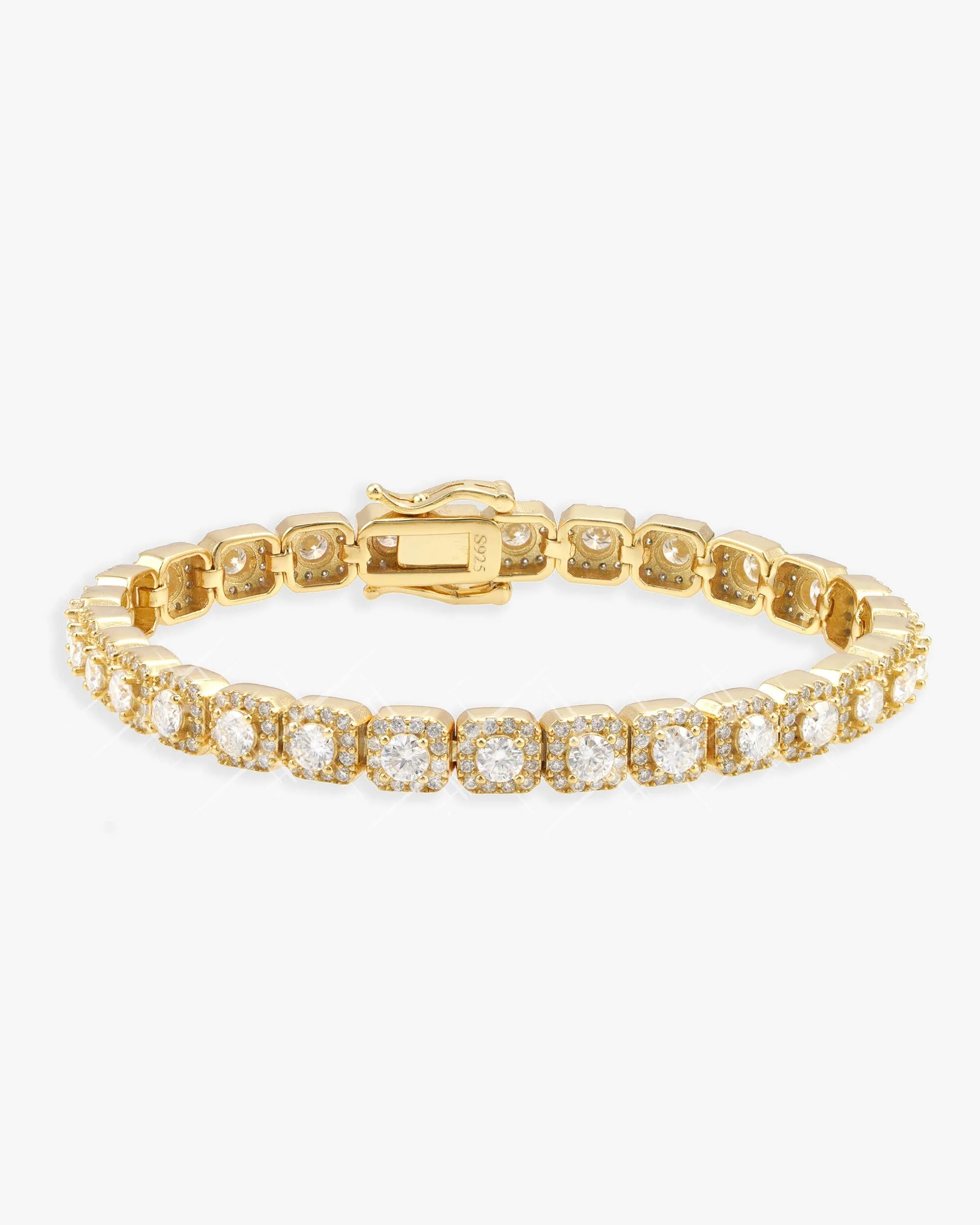 6MM Moissanite Clustered Tennis Bracelet 14K Gold (view 6 of 15)
