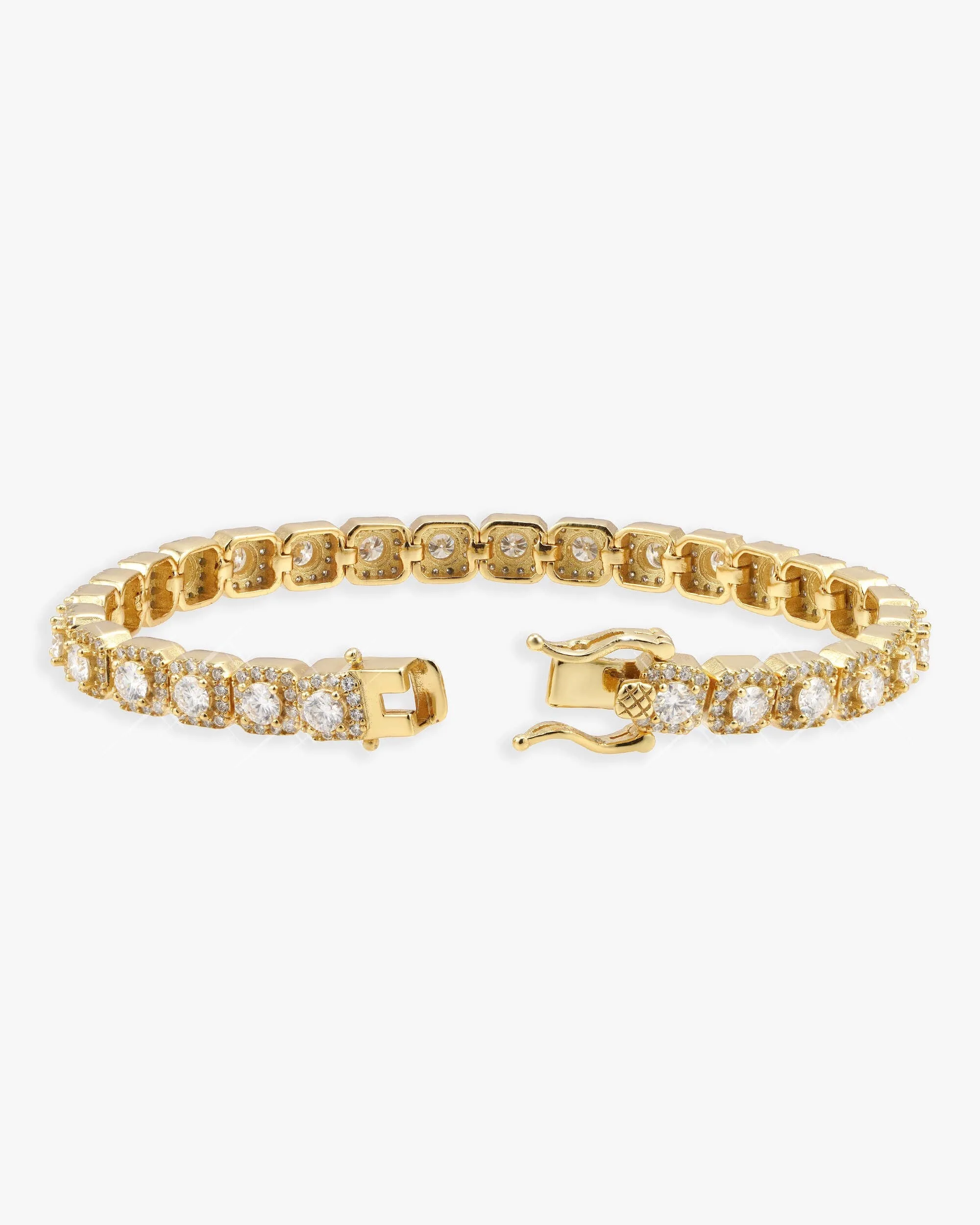 6MM Moissanite Clustered Tennis Bracelet 14K Gold (view 8 of 15)