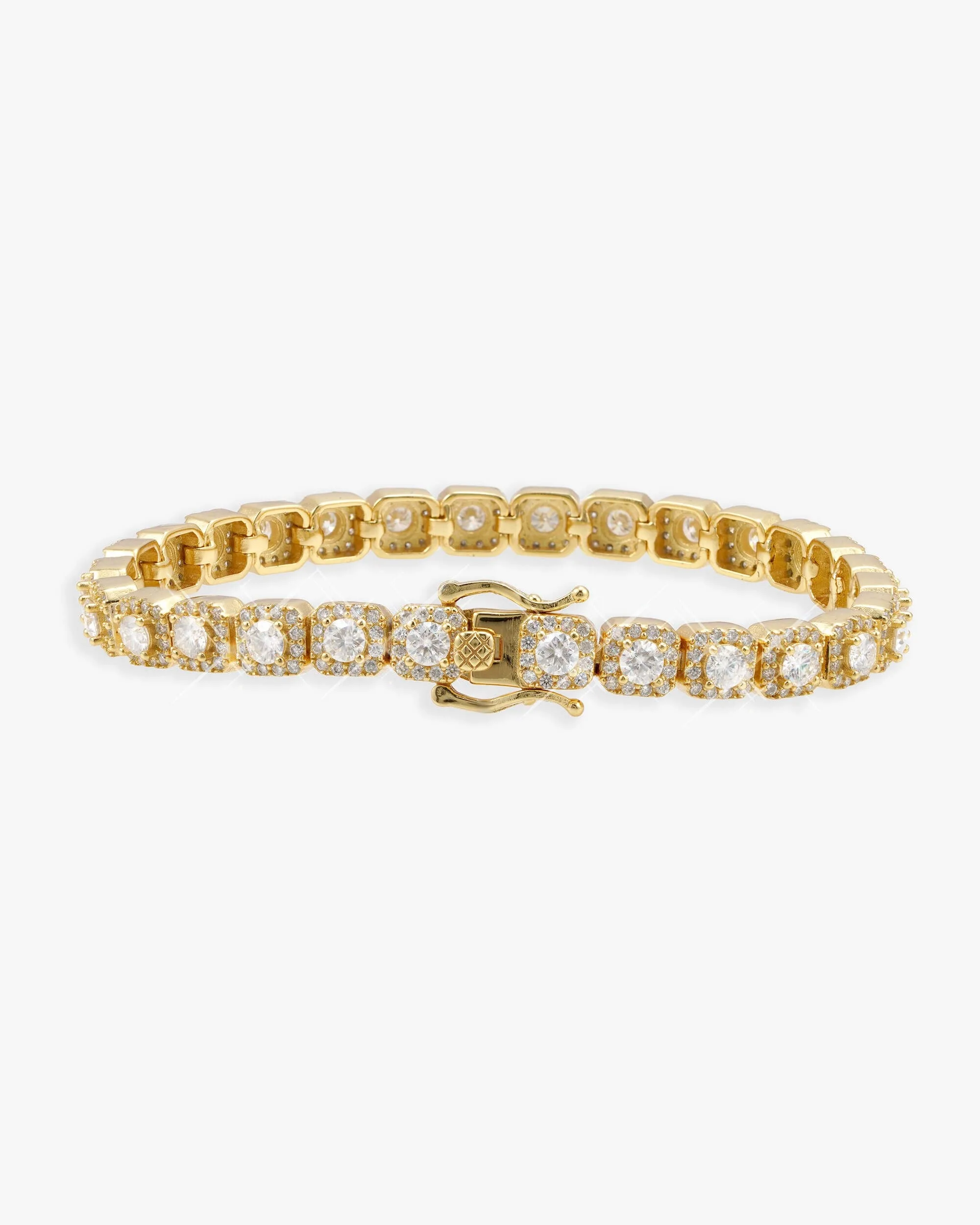 6MM Moissanite Clustered Tennis Bracelet 14K Gold (view 9 of 15)