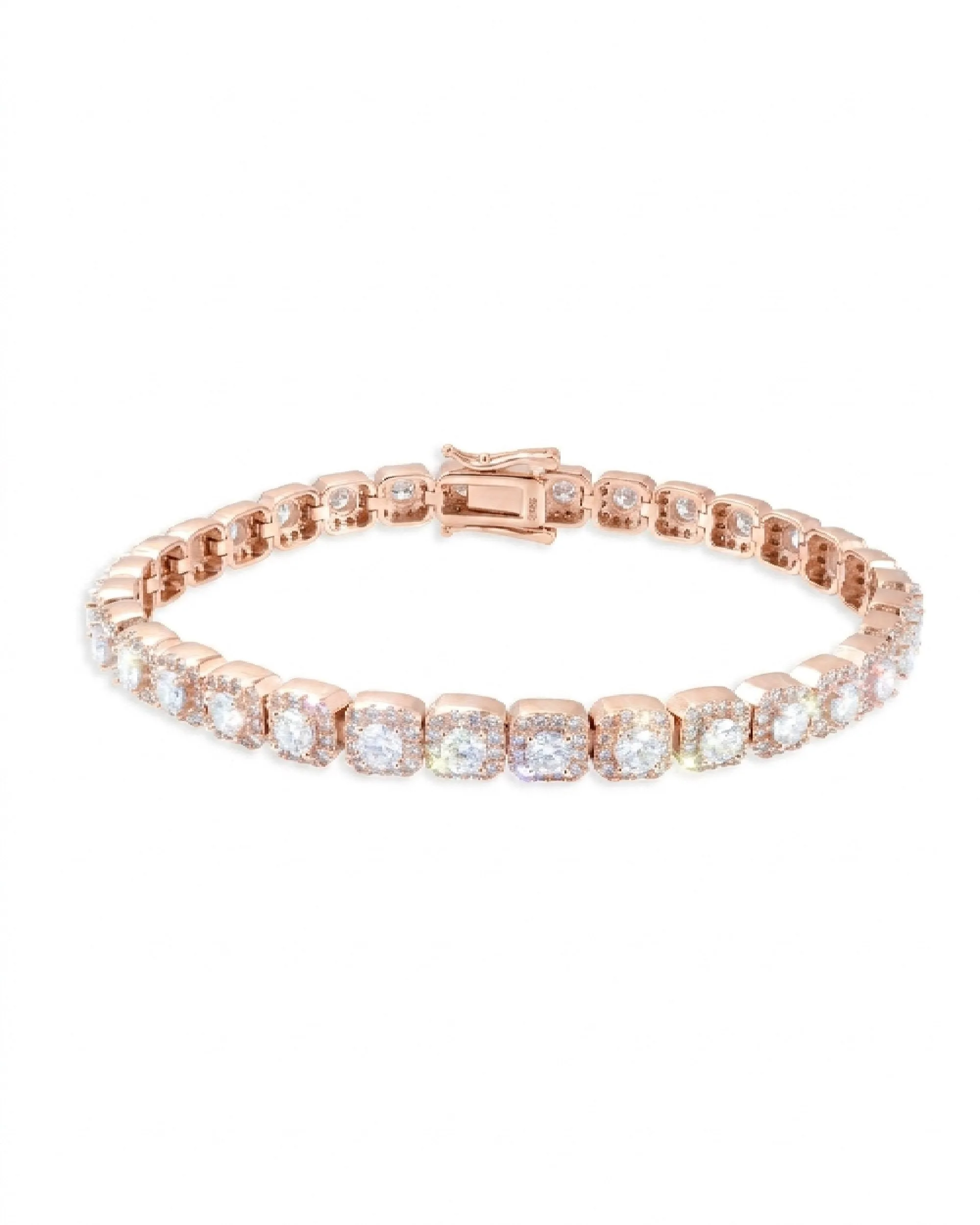 6MM Moissanite Clustered Tennis Bracelet 14K Gold (view 11 of 15)