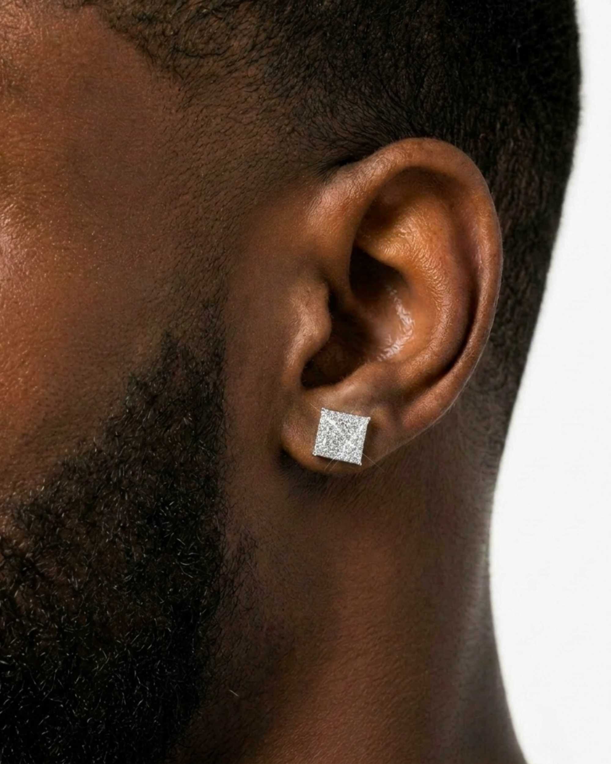 9MM Moissanite Square Earrings 14K Gold (view 2 of 6)