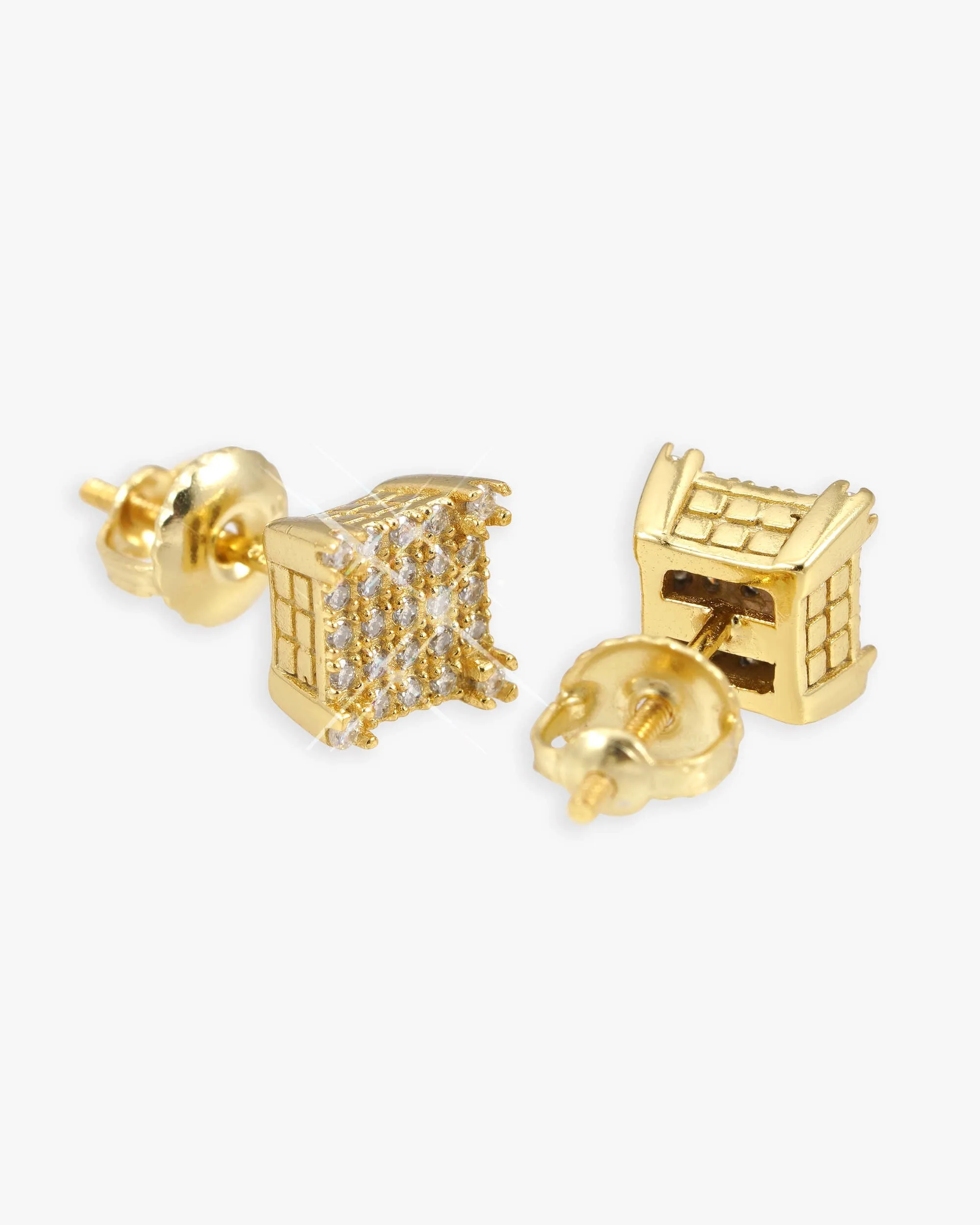 6MM Moissanite Square Cluster Earrings 14K Gold (view 2 of 9)