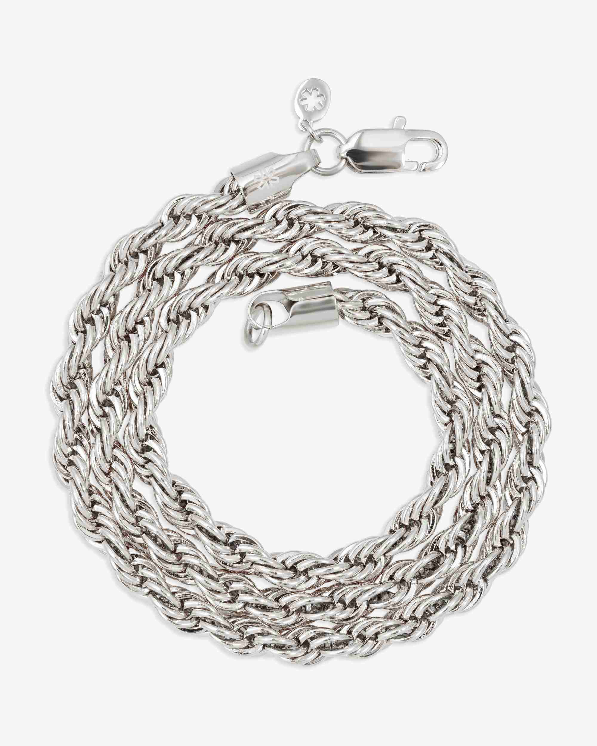 6MM Rope Chain and Bracelet Bundle Silver (view 6 of 7)