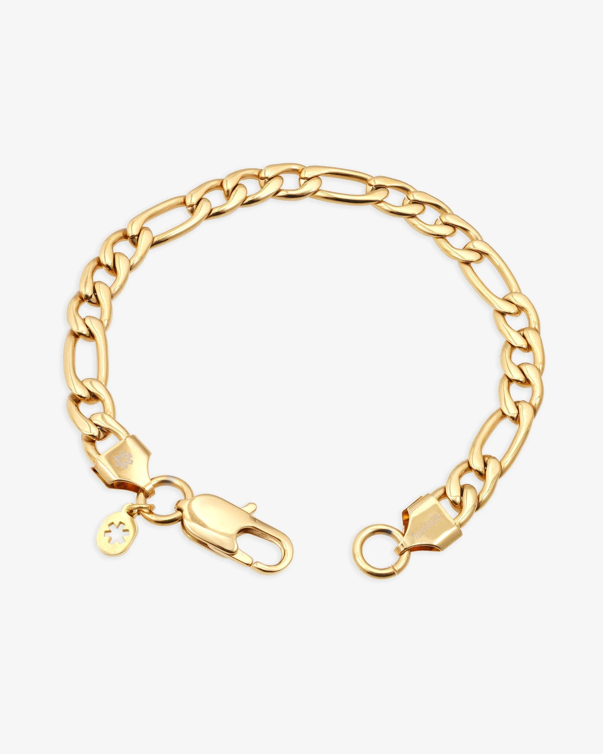 7MM Figaro Bracelet 14K Gold - chain (view 3 of 4)