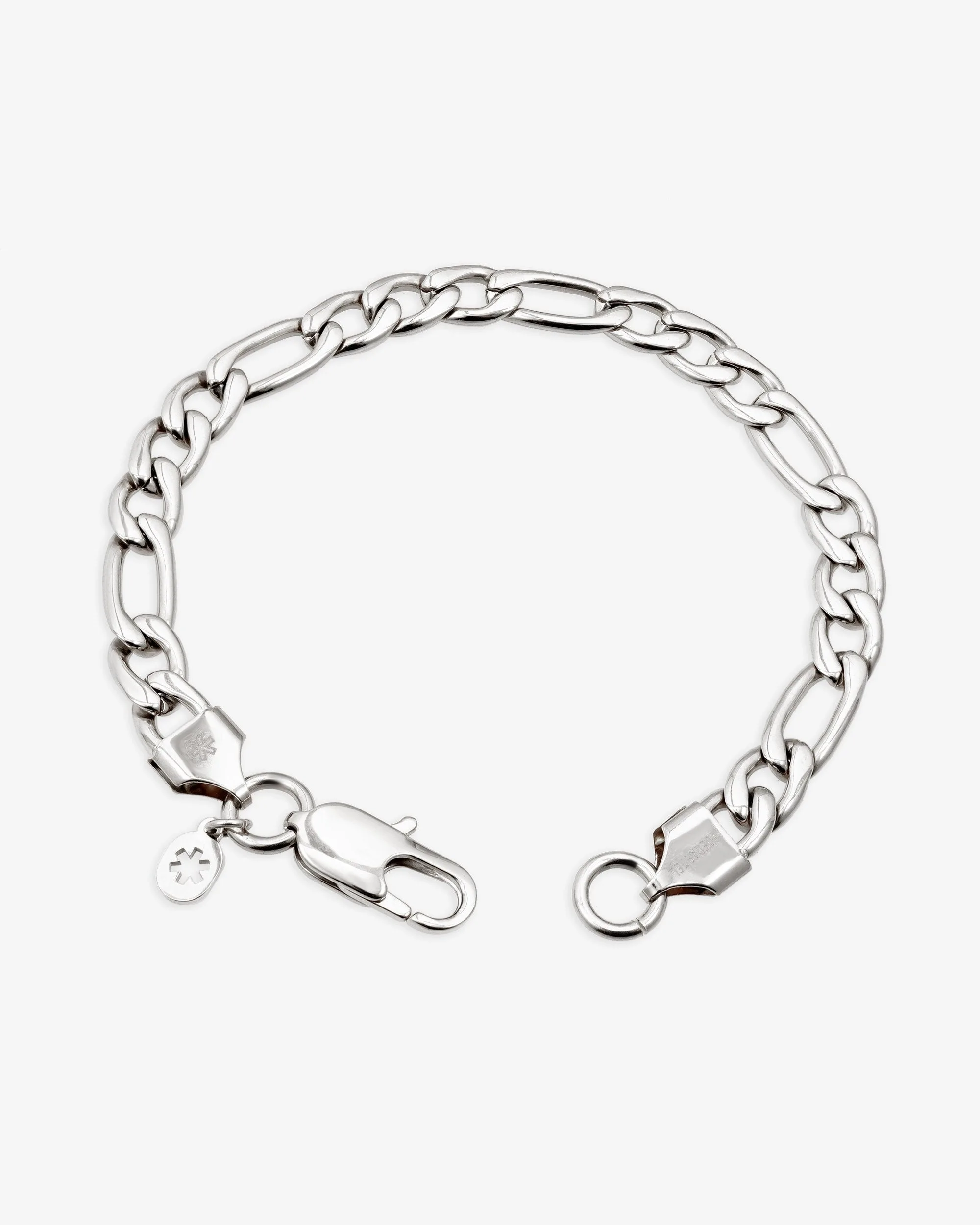 7MM Figaro Bracelet Silver - chain (view 2 of 3)