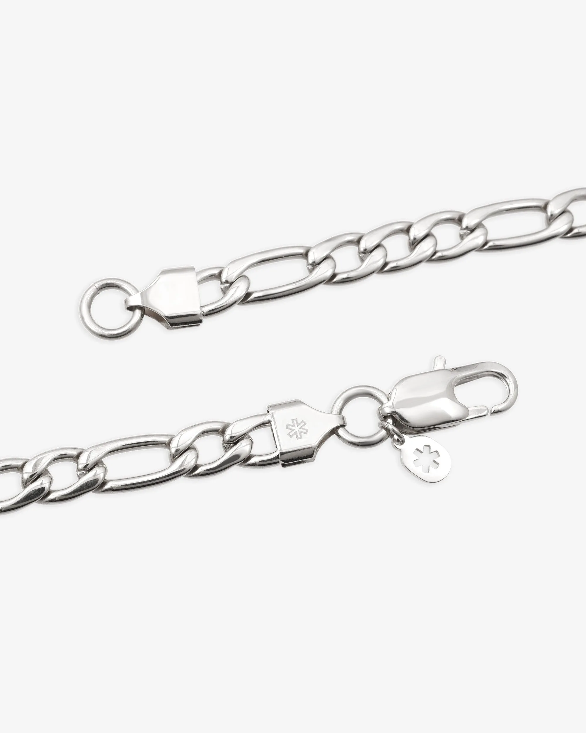 7MM Figaro Chain Silver (view 3 of 4)