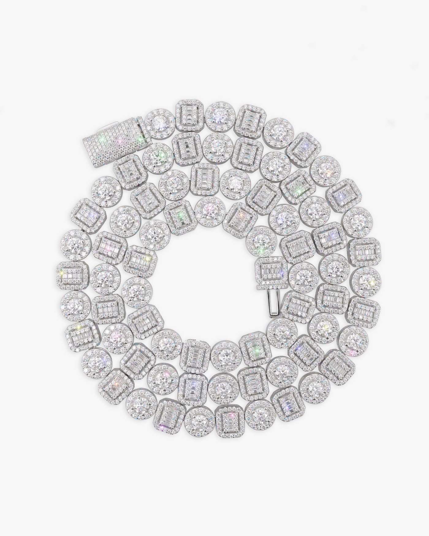 8.5MM Moissanite Mixed Cut Chain - in white gold (view 3 of 14)