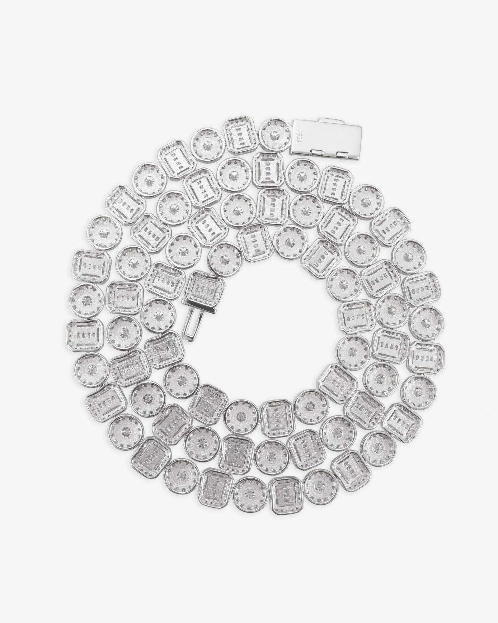 8.5MM Moissanite Mixed Cut Chain - in white gold (view 4 of 14)