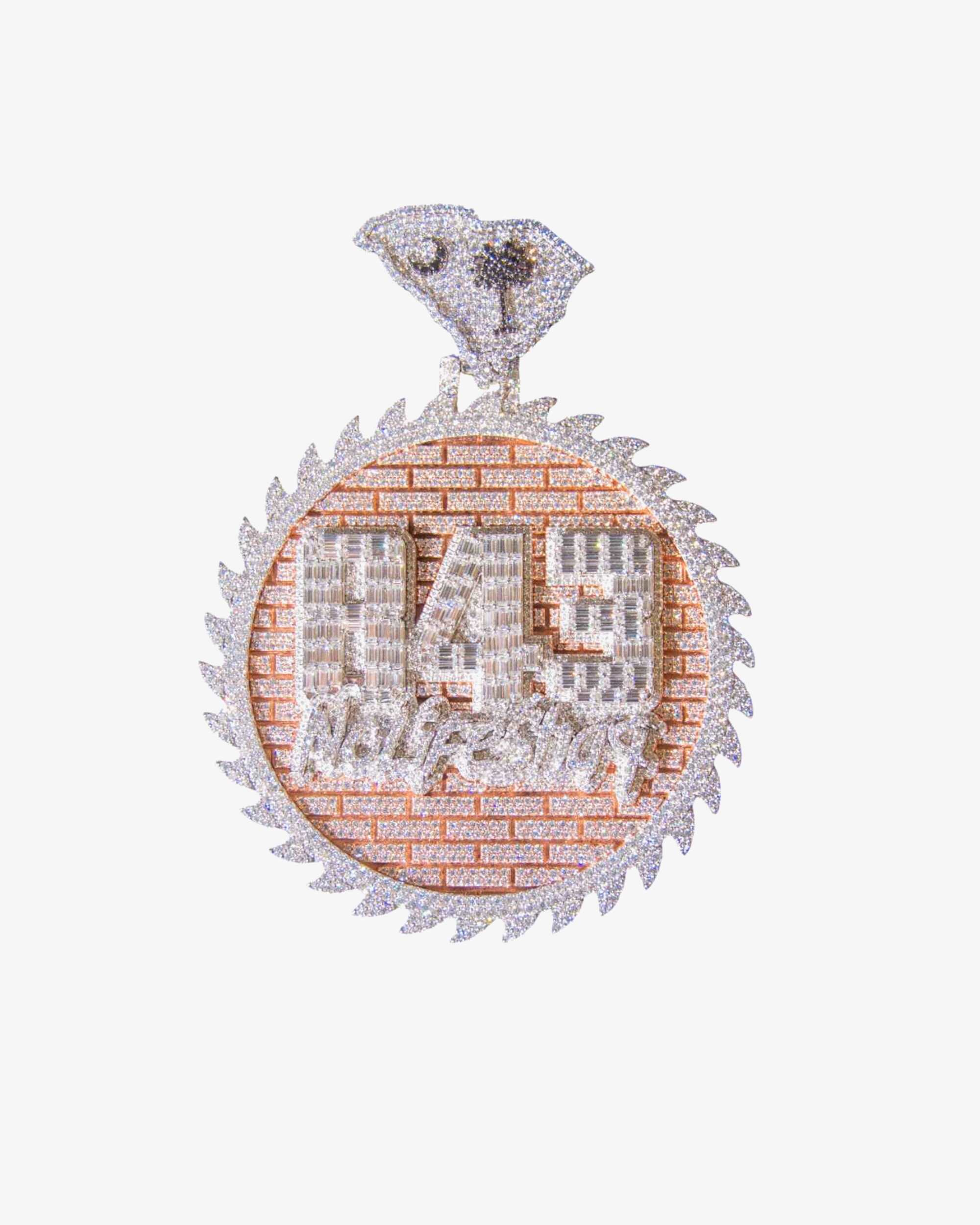 "843" Custom Moissanite Circle Pendant 14K Gold