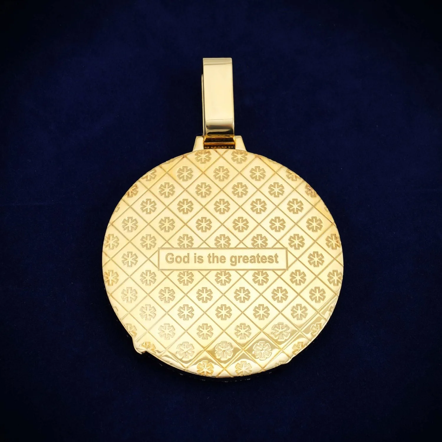 "876" Custom Moissanite Circle Pendant 14K Gold (view 2 of 2)