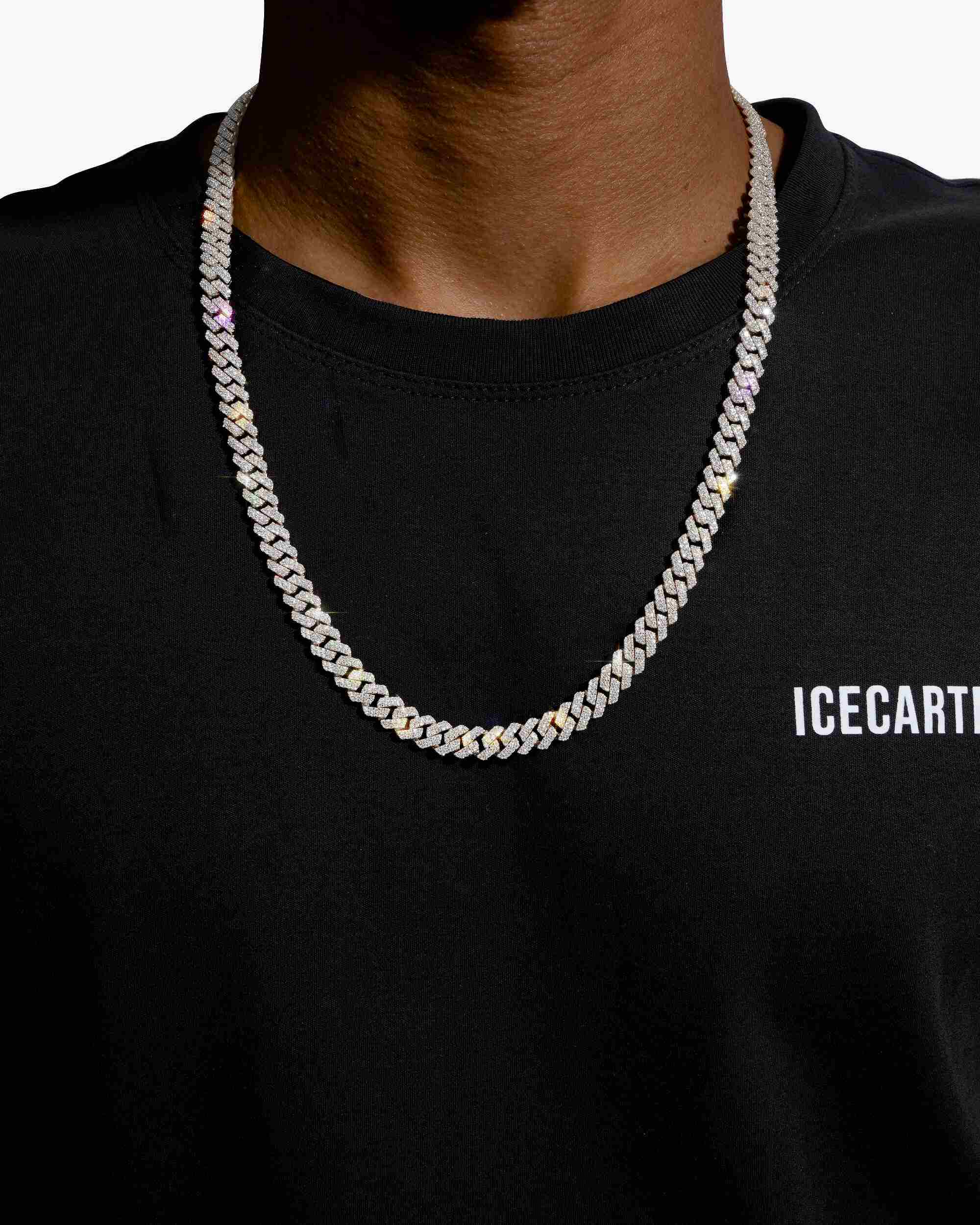 8MM Moissanite Prong Cuban Link Chain 14K Gold (view 2 of 7)