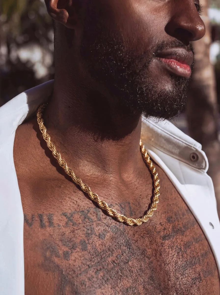 8MM Rope Chain 14K Gold (view 3 of 6)