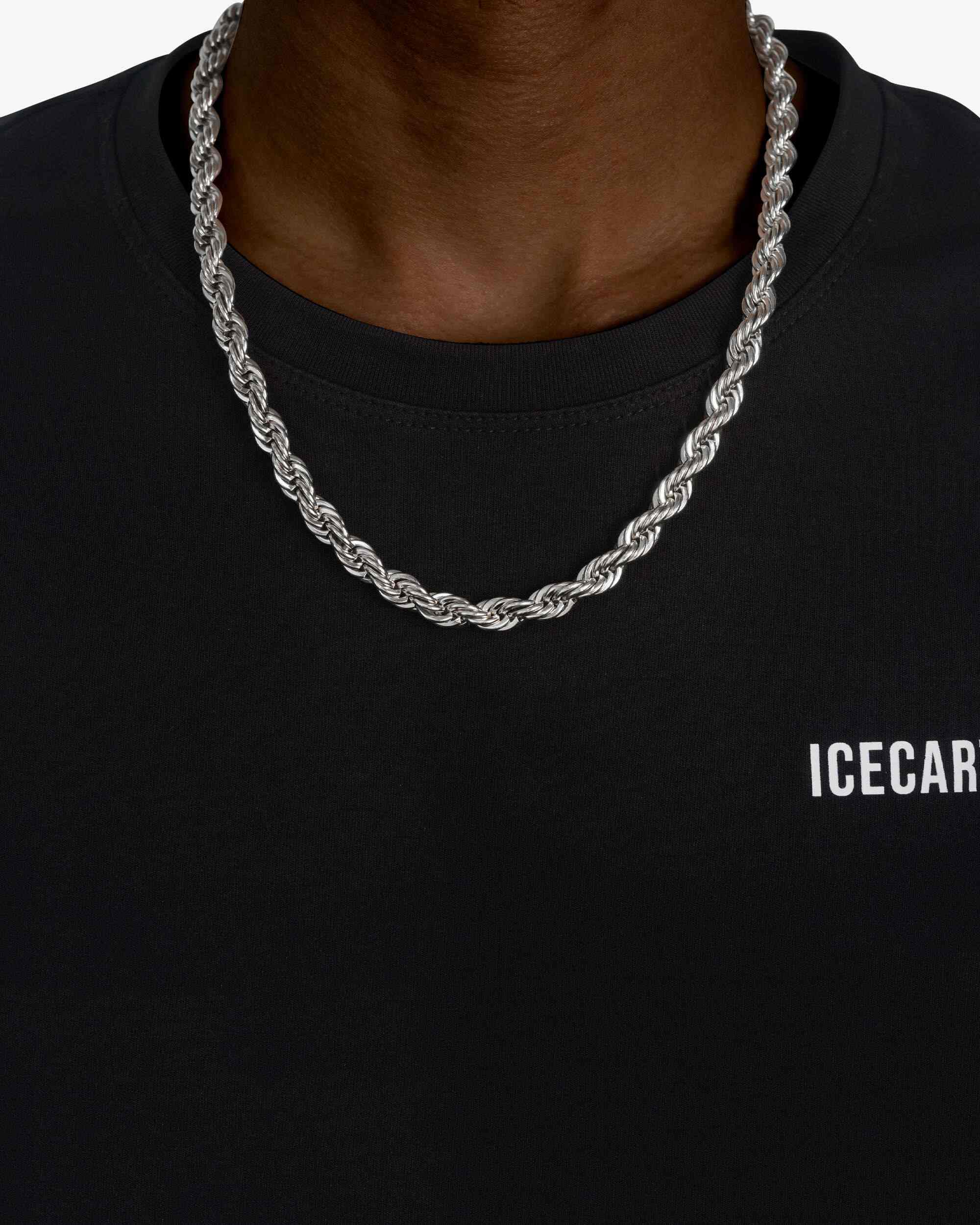 8MM Rope Chain Silver (view 2 of 5)
