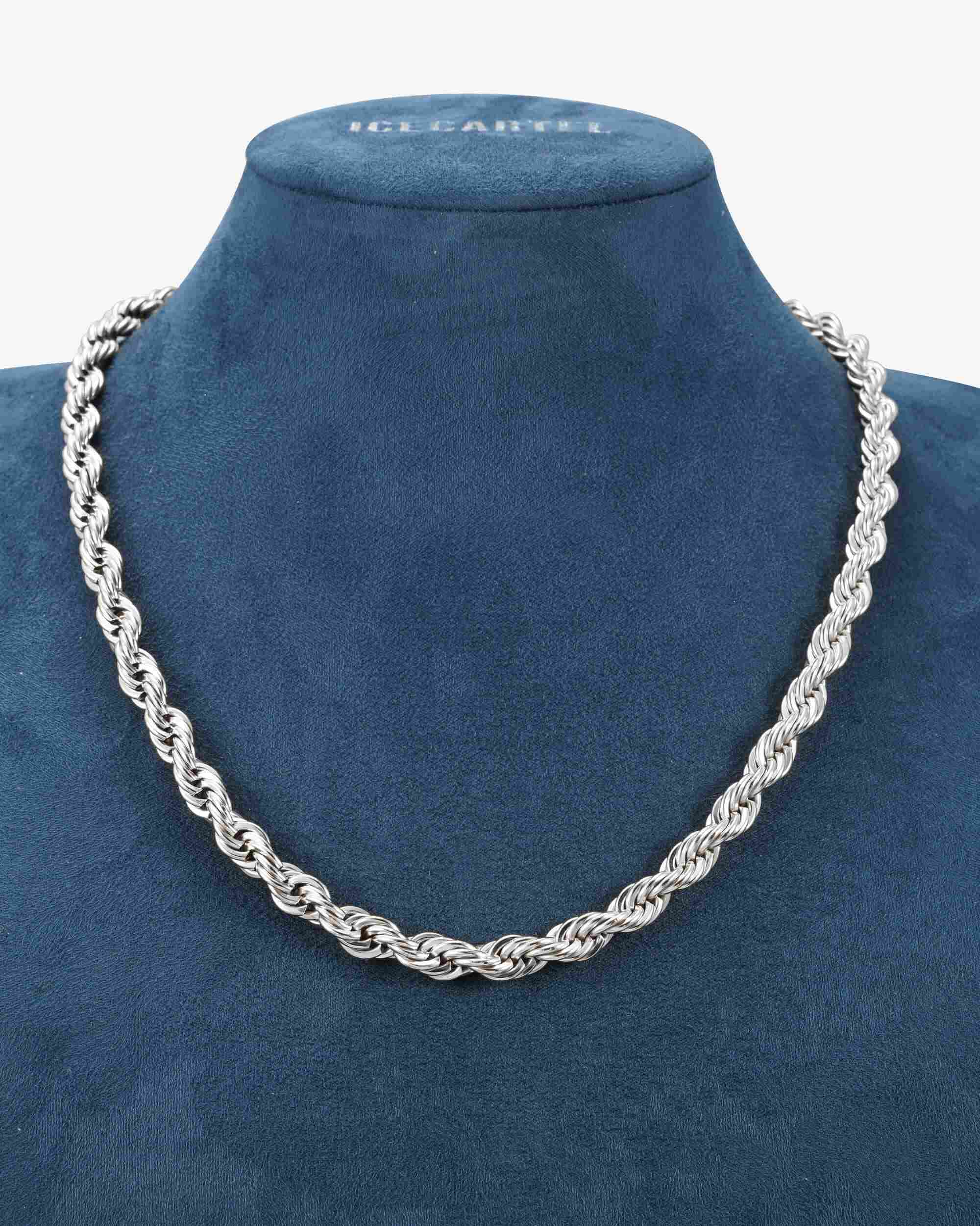 8MM Rope Chain Silver (view 3 of 5)