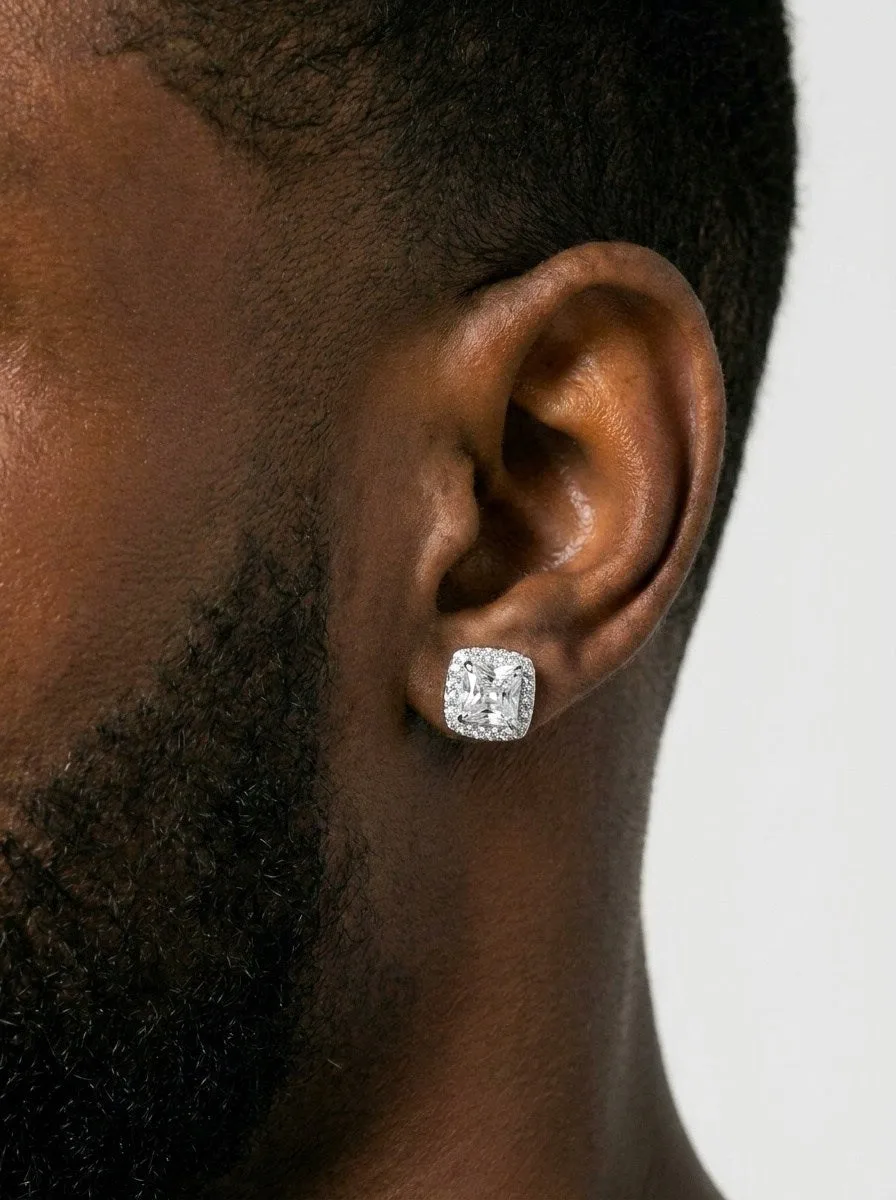 9MM Moissanite Halo Stud Earrings 14K Gold (view 2 of 7)