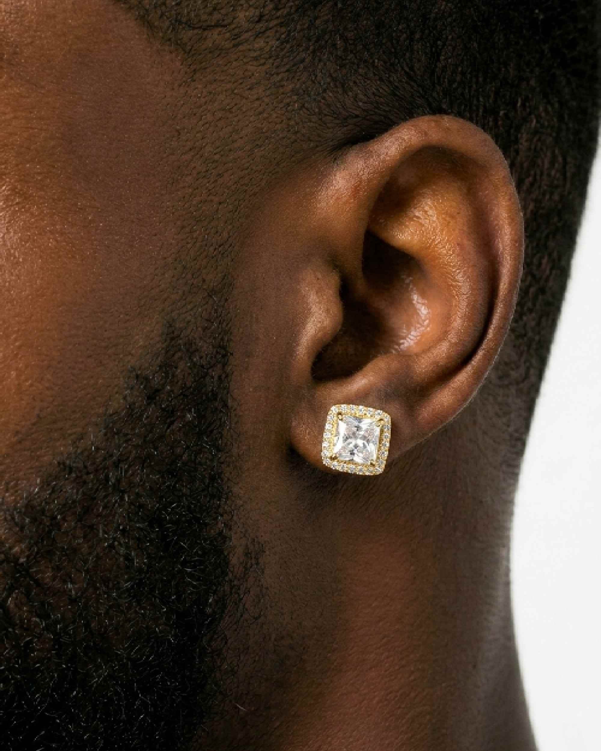9MM Moissanite Halo Stud Earrings 14K Gold (view 3 of 7)