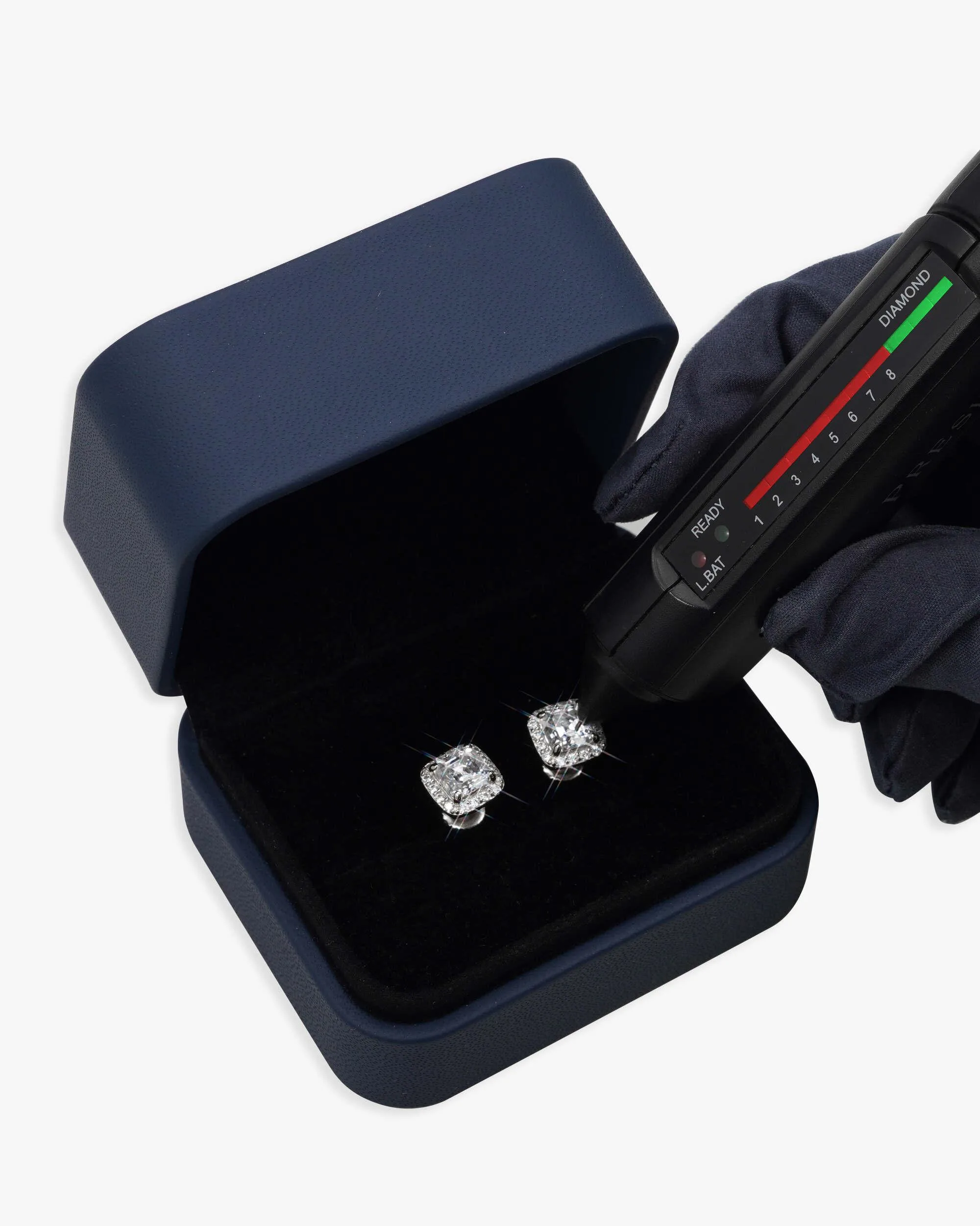 9MM Moissanite Halo Stud Earrings 14K Gold (view 6 of 7)