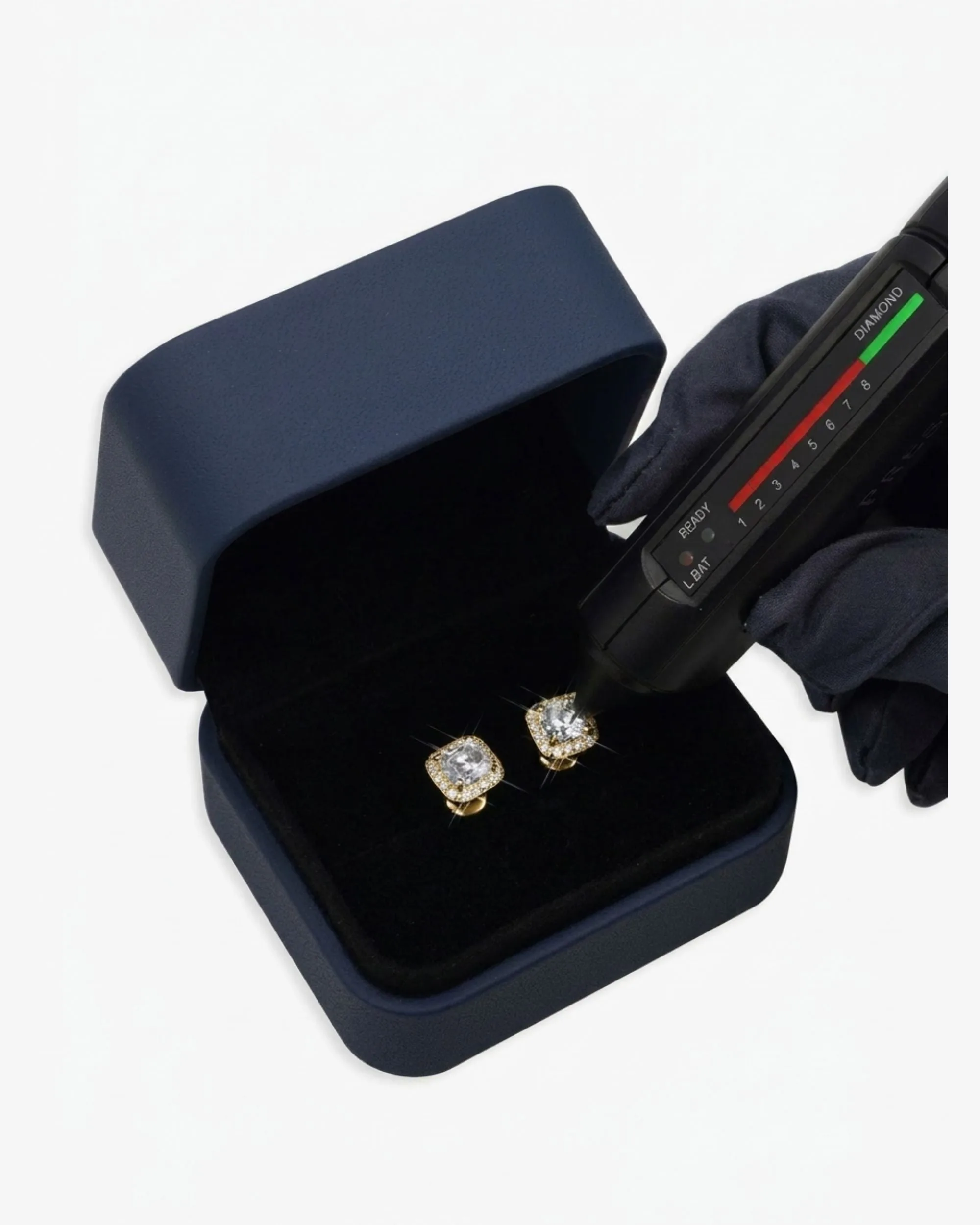 9MM Moissanite Halo Stud Earrings 14K Gold (view 7 of 7)