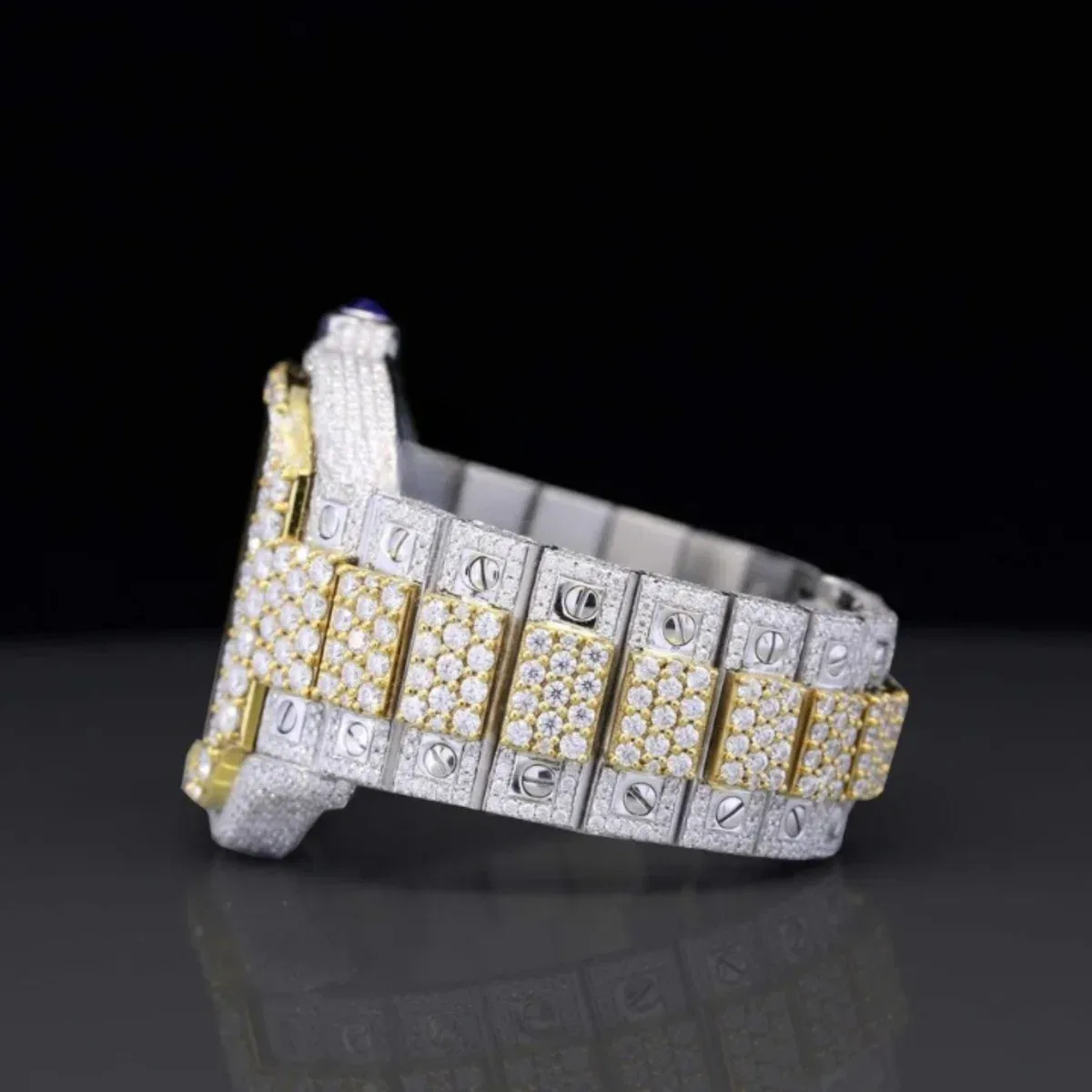Aesthetic Two Tone Moissanite Watch For Men Automatic Movement (view 4 of 6)