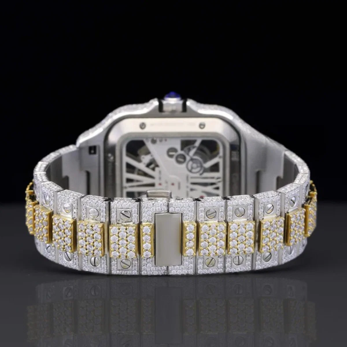 Aesthetic Two Tone Moissanite Watch For Men Automatic Movement (view 5 of 6)