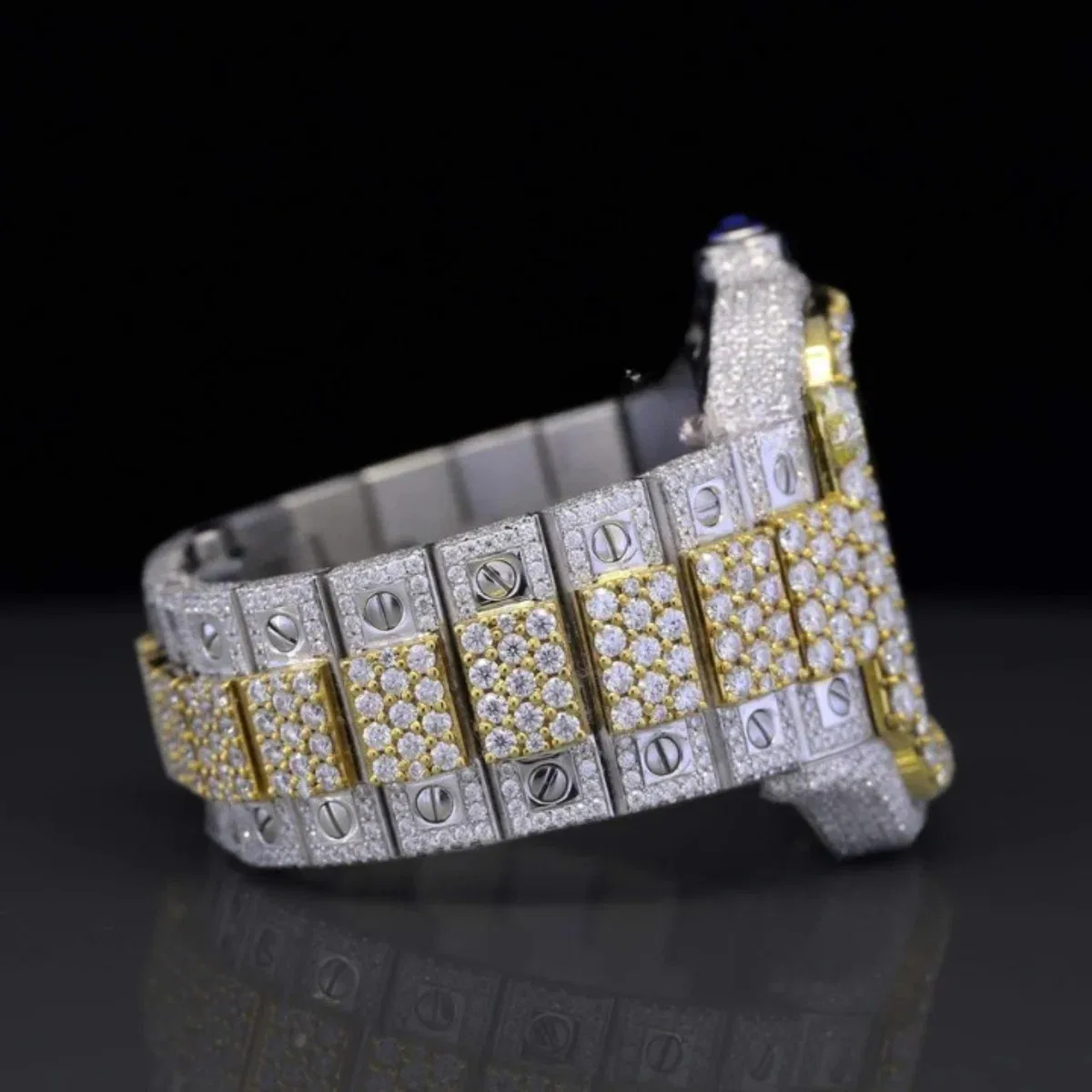 Aesthetic Two Tone Moissanite Watch For Men Automatic Movement (view 2 of 6)