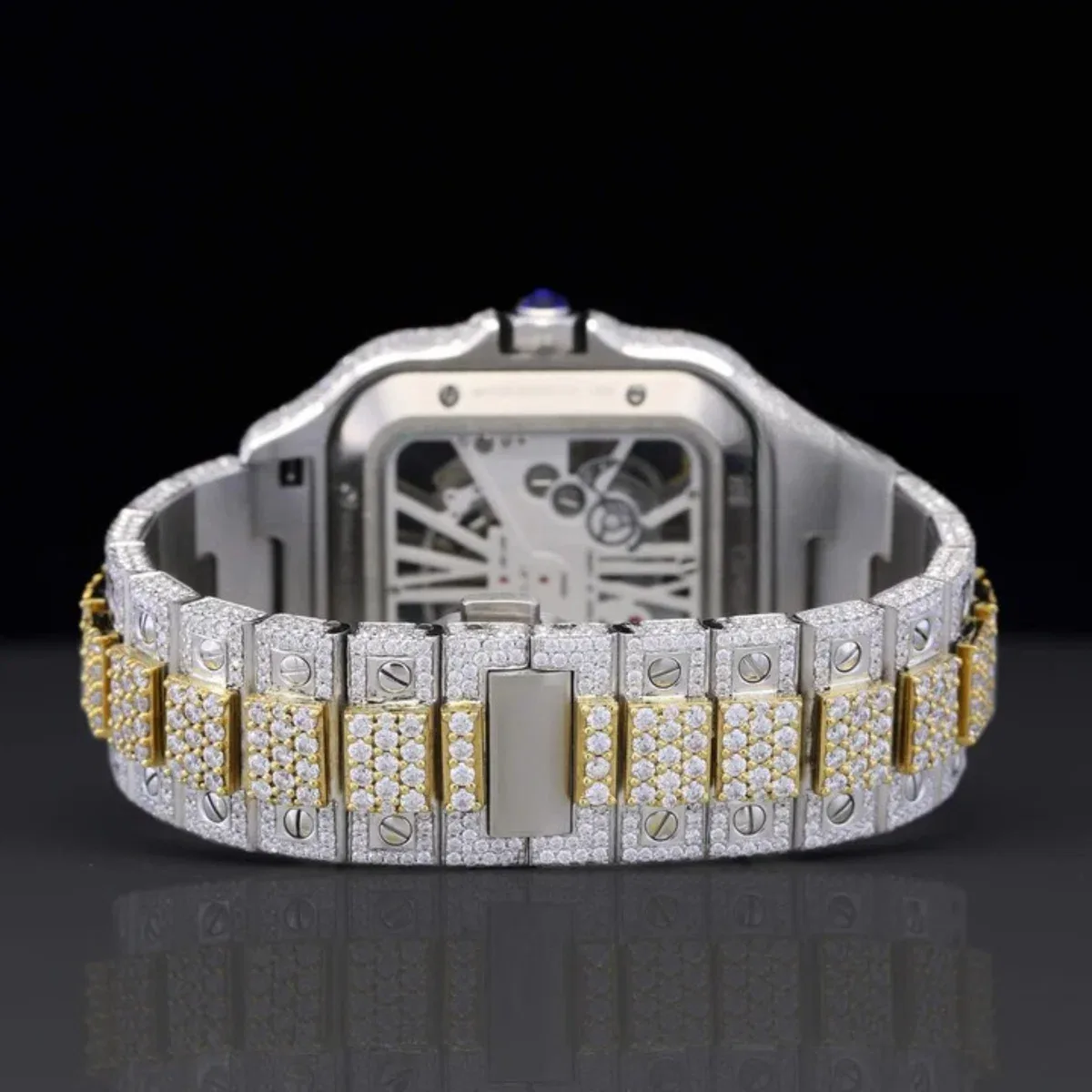 Aesthetic Two Tone Moissanite Watch For Men Automatic Movement (view 4 of 6)