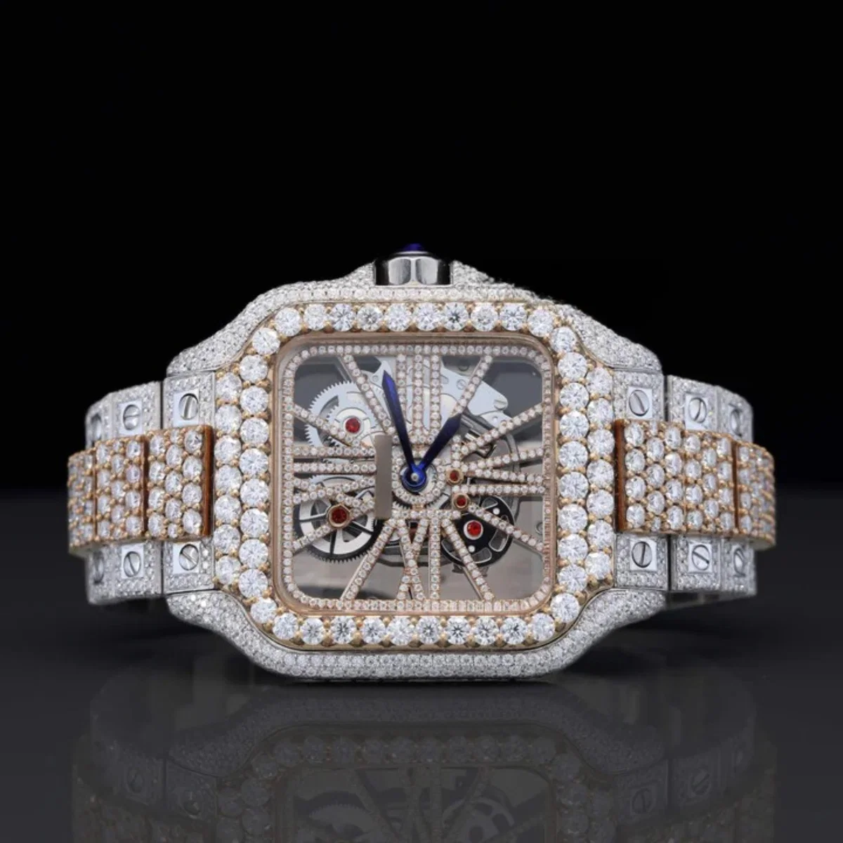 Aesthetic Two Tone Moissanite Watch For Men Automatic Movement (view 6 of 6)