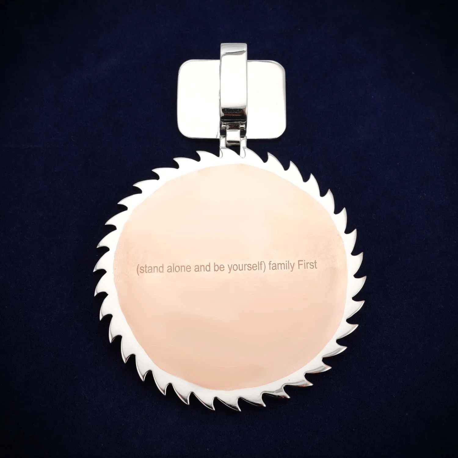 "AK" Custom Moissanite Circle Pendant 14K Gold (view 3 of 4)