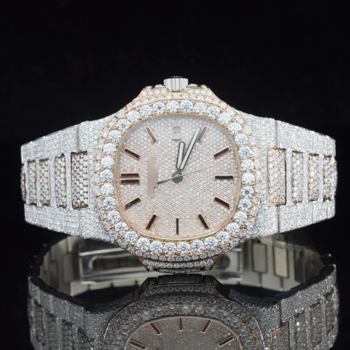 Amazing Mens Moissanite Watch Fully Iced Out For Men (view 2 of 6)