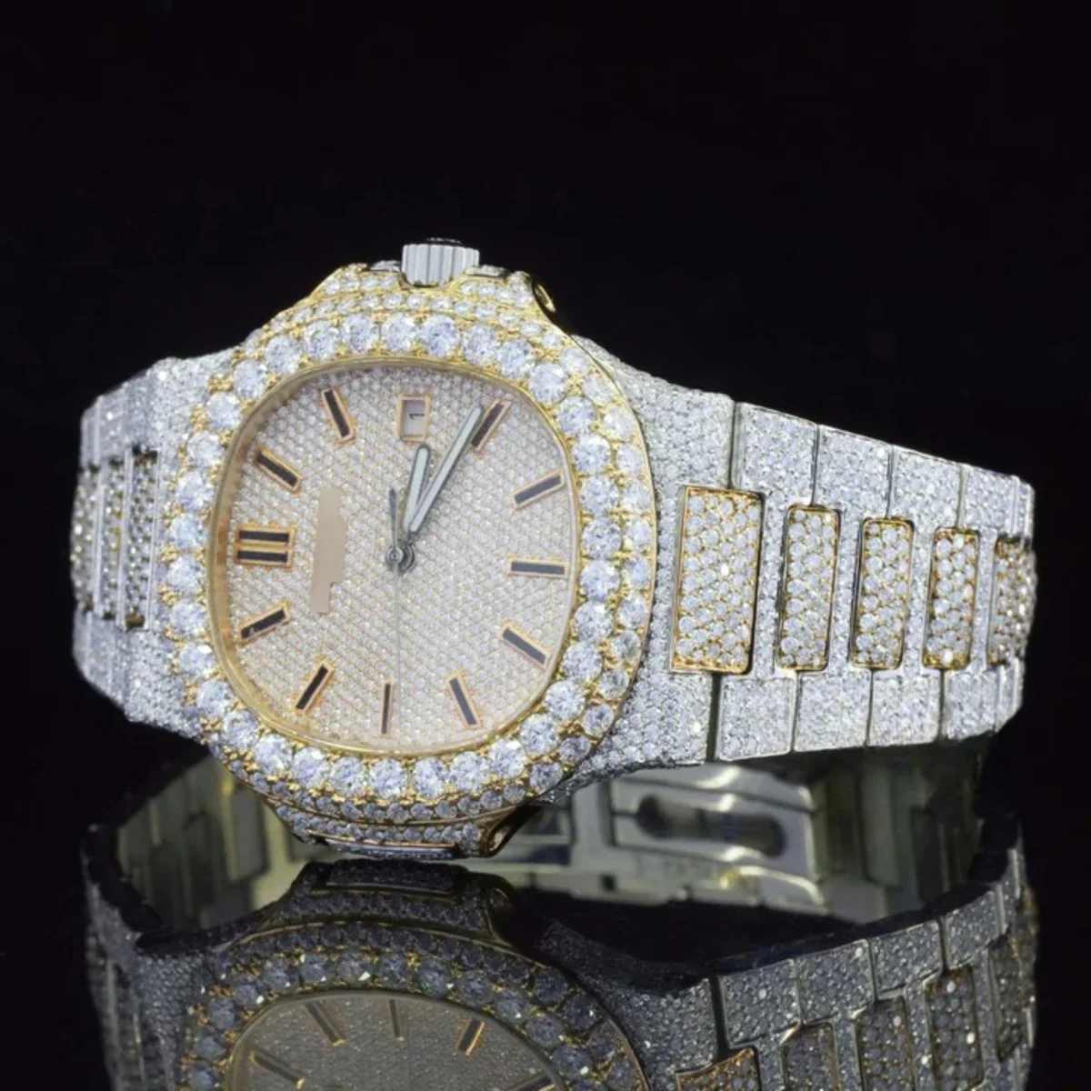 Amazing Mens Moissanite Watch Fully Iced Out For Men (view 5 of 6)