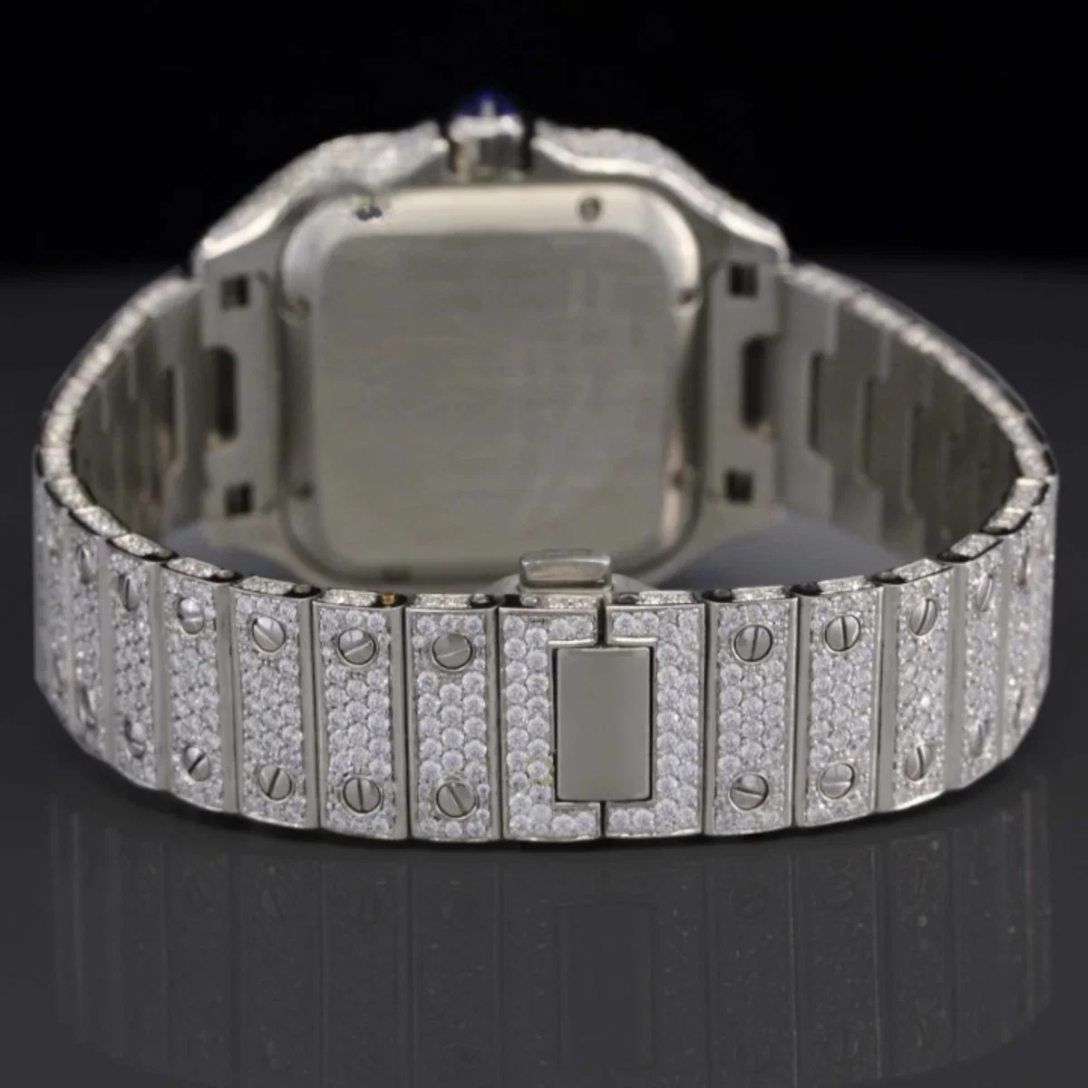 Amazing White Iced Out Moissanite Watch With Swiss Automatic Movement (view 4 of 4)
