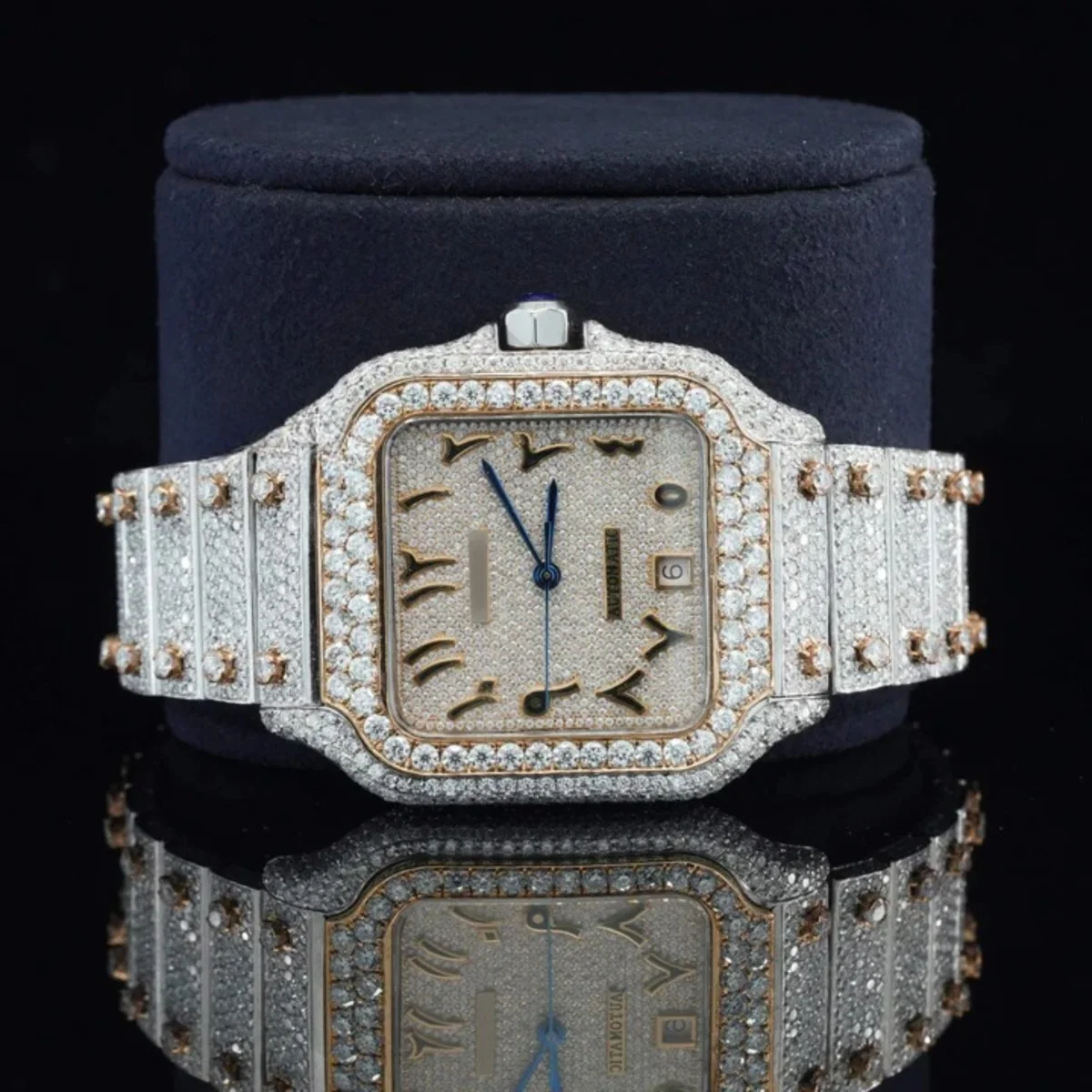 Arabic Number Iced Out Automatic Moissanite Watch For Men (view 4 of 6)