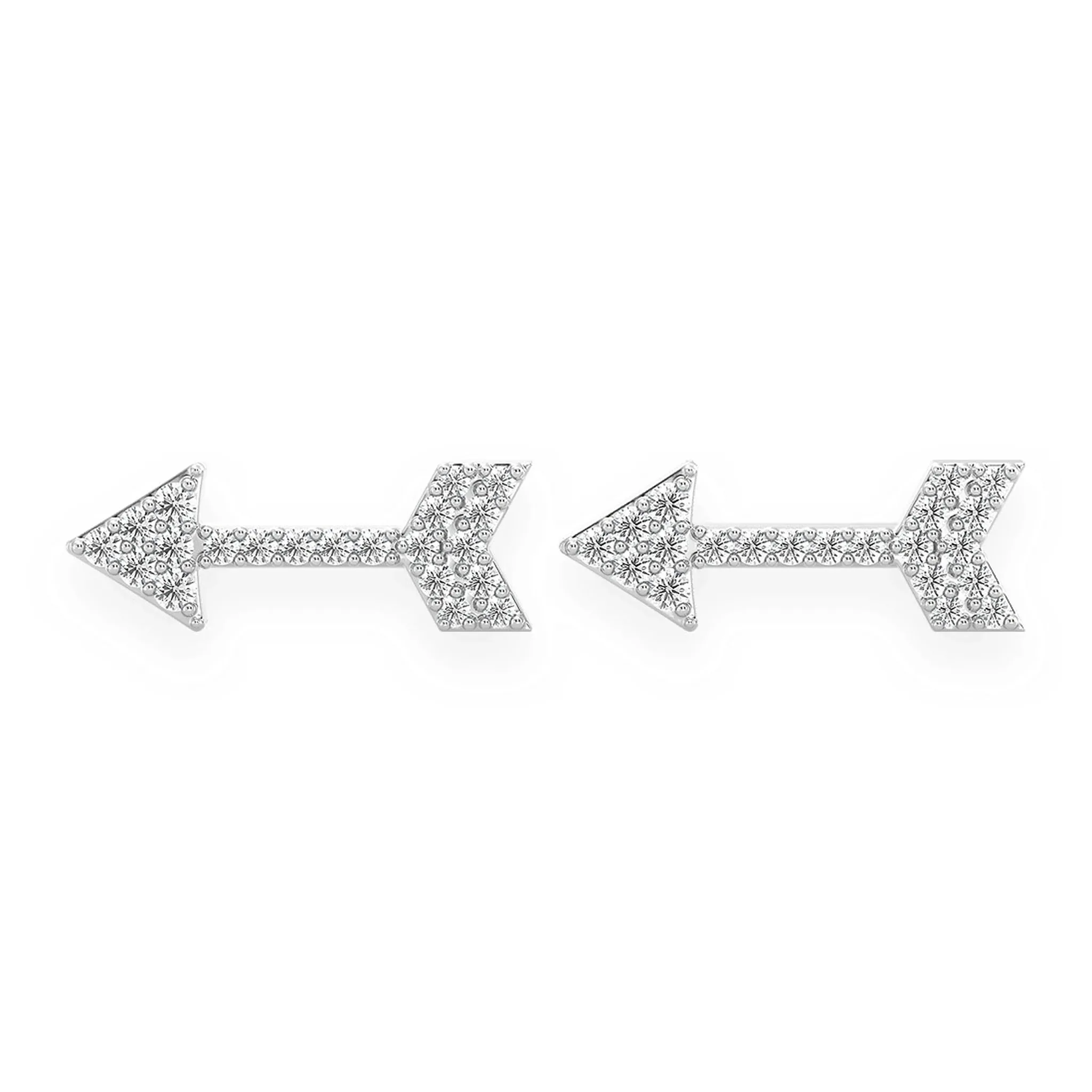 Arrow Diamond Stud Earrings - in yellow gold (view 3 of 6)