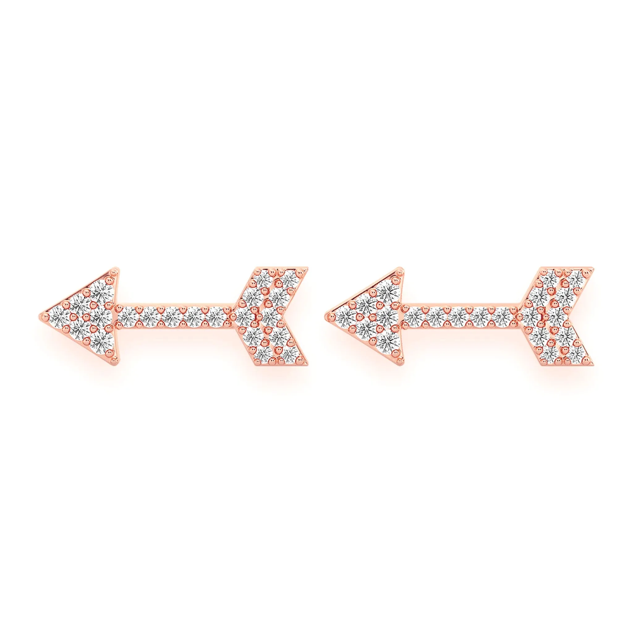 Arrow Diamond Stud Earrings - in yellow gold (view 5 of 6)