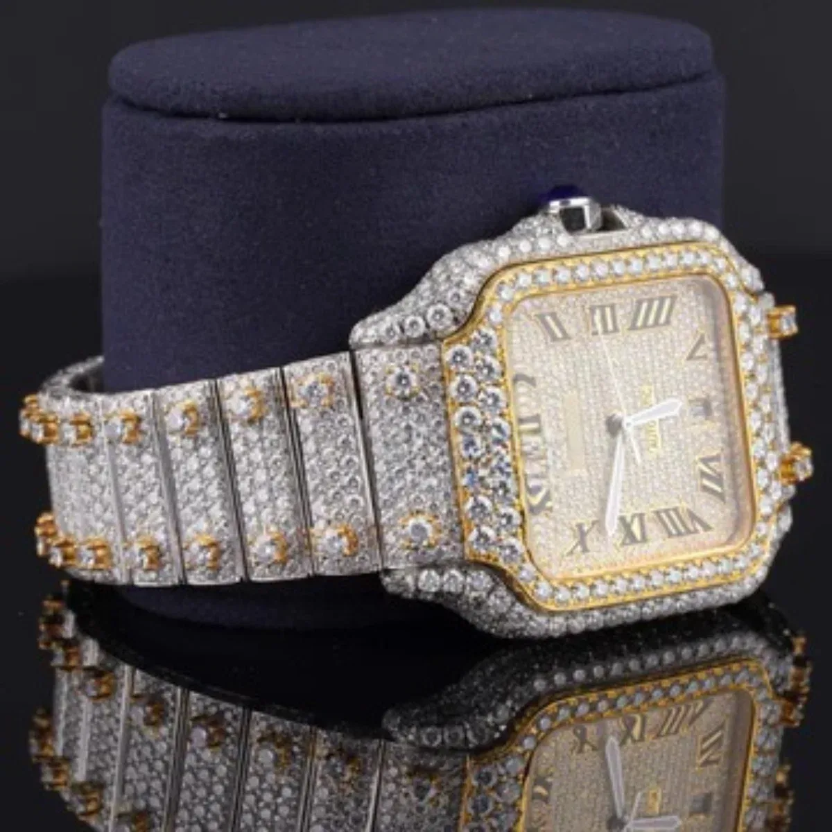 Automatic Roman Number Automatic Movement Moissanite Watch (view 5 of 7)