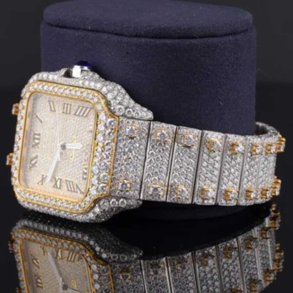 Automatic Roman Number Automatic Movement Moissanite Watch (view 6 of 7)